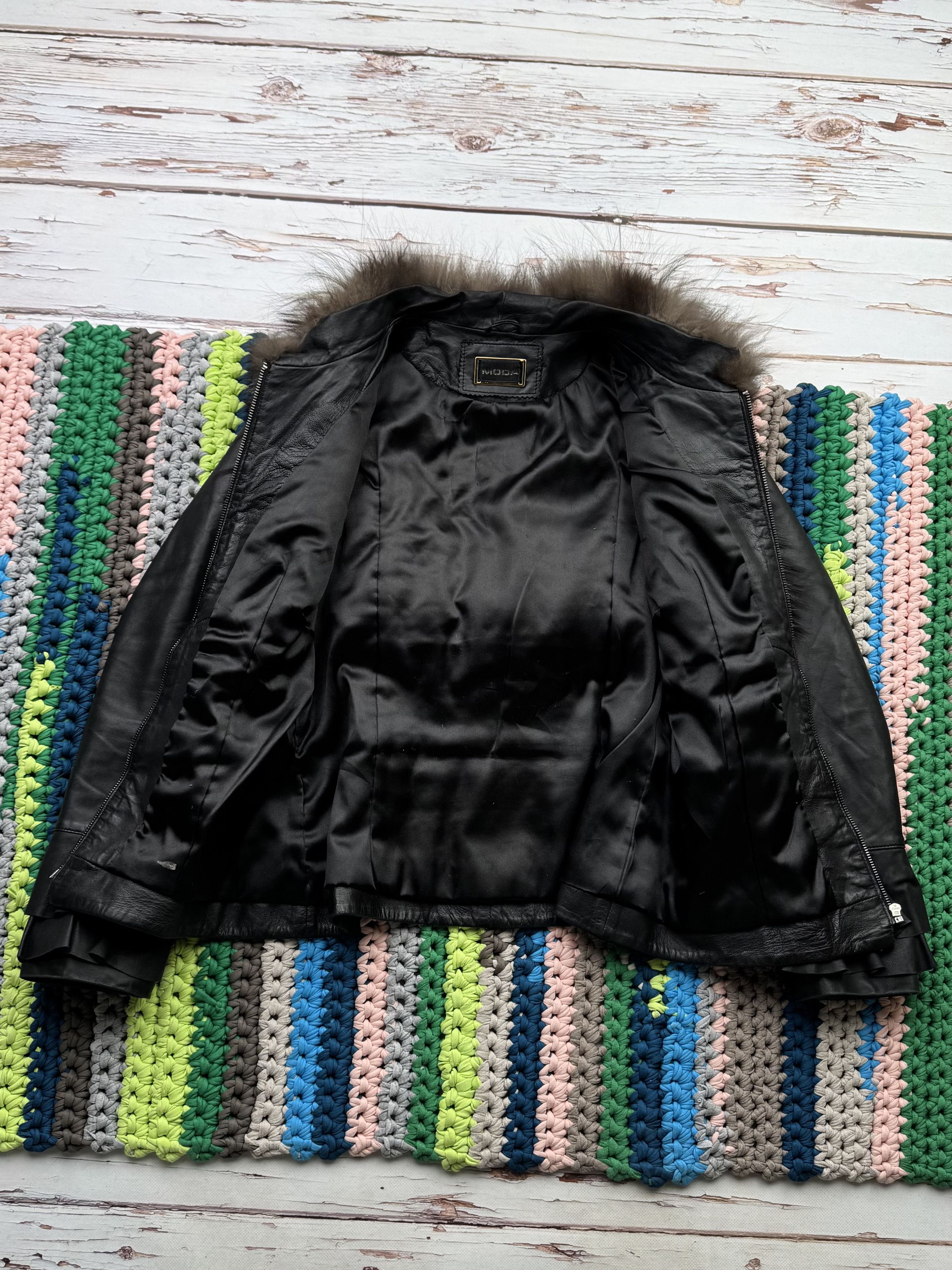 Hysteric Glamour Vintage Cropped Leather Jacket With Fur Details (V22)(D15) Size S / US 4 / IT 40 - 7 Thumbnail