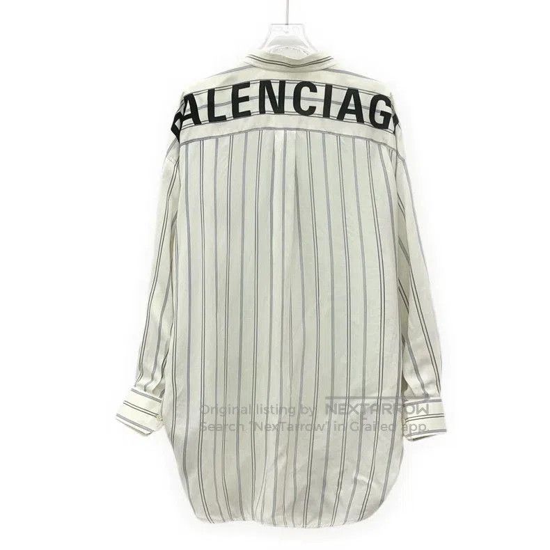 Balenciaga Balenciaga White Stripe Silk Bow Shirt. Size US S / EU 44-46 / 1 - 2 Thumbnail