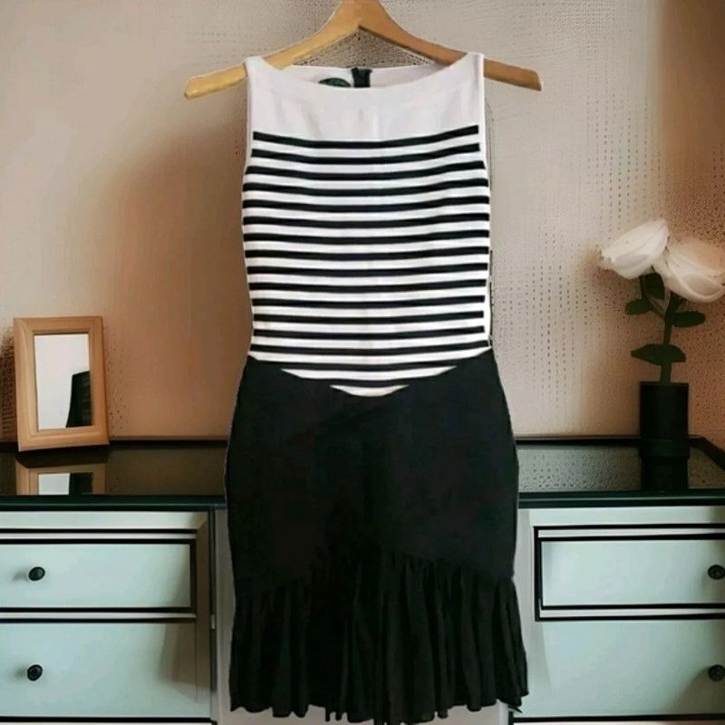 Other HERVE LEROUX Black White Dress 36 Size M / US 6-8 / IT 42-44 - 1 Thumbnail