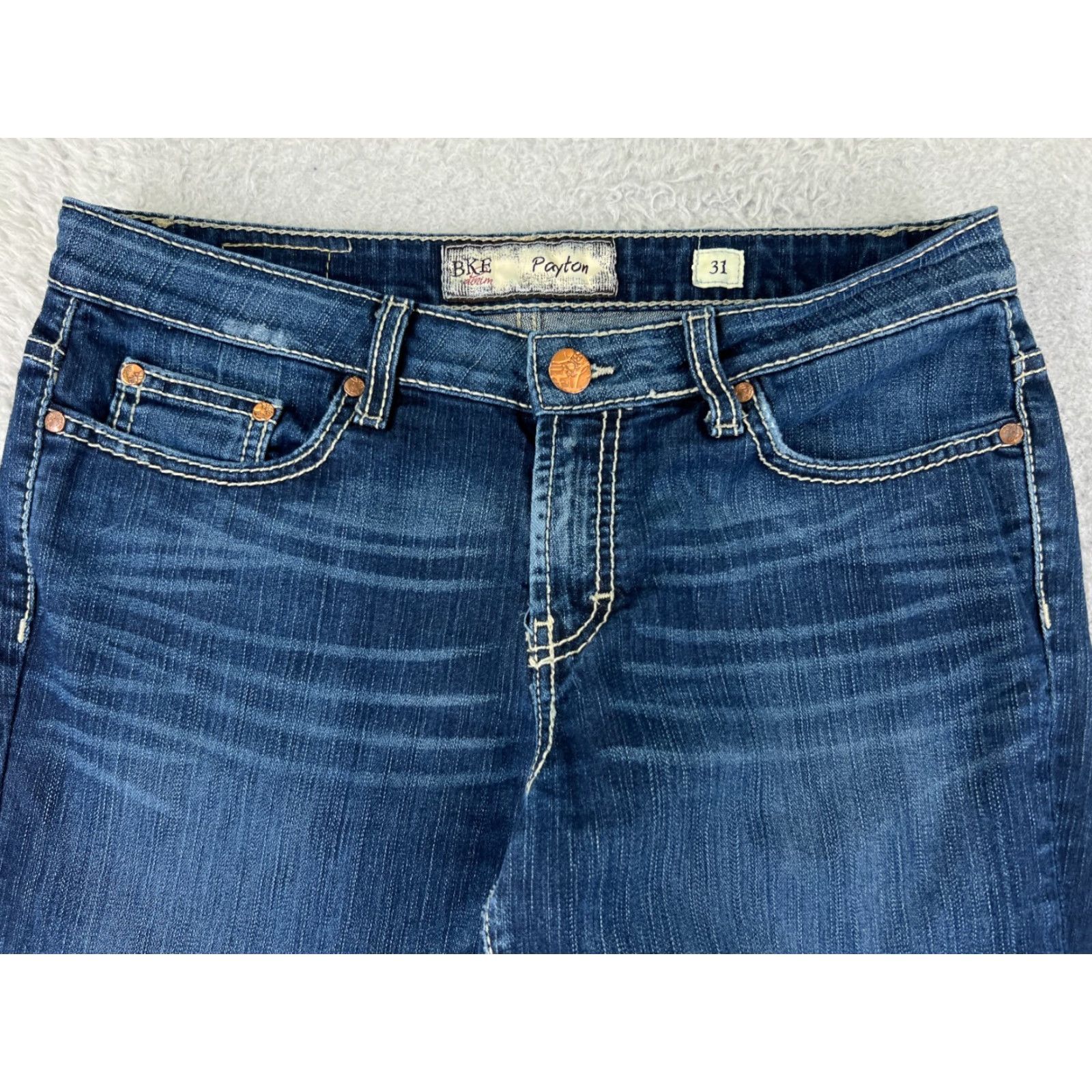 Vintage BKE Jeans Womens 31 Blue Denim Bootcut Cotton Payton Embroidered Buckle Size 24" / US 00 / IT 34 - 4 Thumbnail