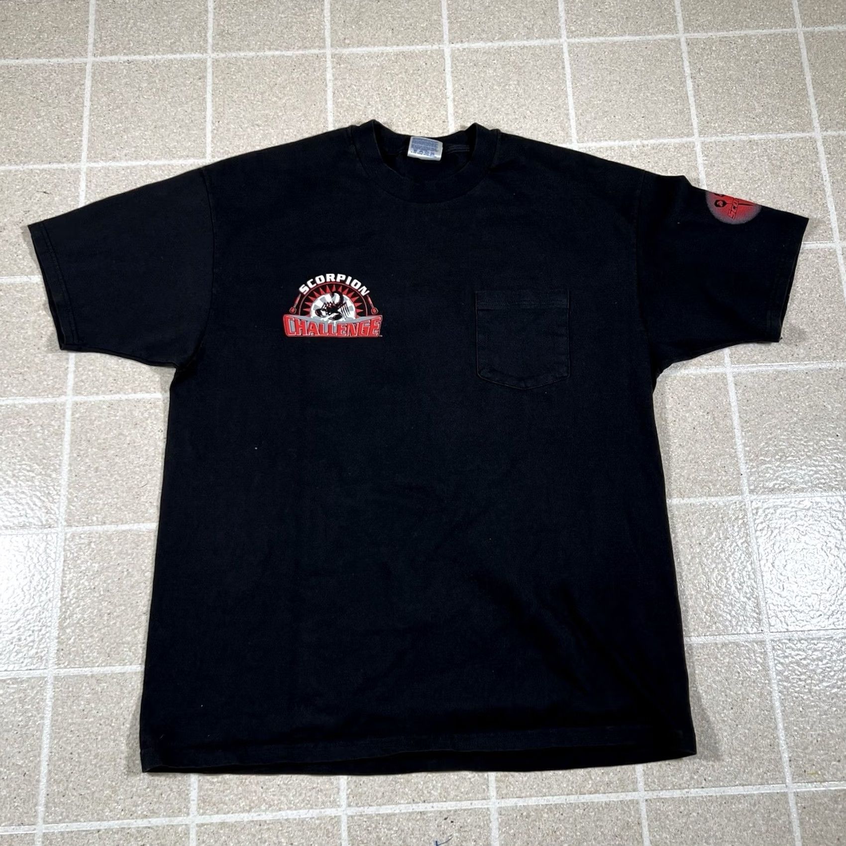 Hanes VINTAGE Hanes Beefy T-Shirt Scorpion Challenge Dart Short Sleeve XL Black Men Regular 1995 Mens / Boys? Size US XL / EU 56 / 4 - 4 Thumbnail