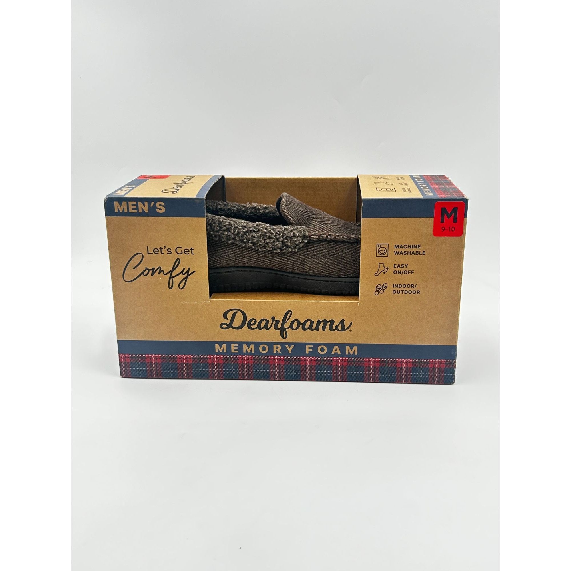 Other Dearfoams Mens Slippers M9-10 Brown Herringbone Memory Foam Size US 9 / EU 42 - 7 Thumbnail