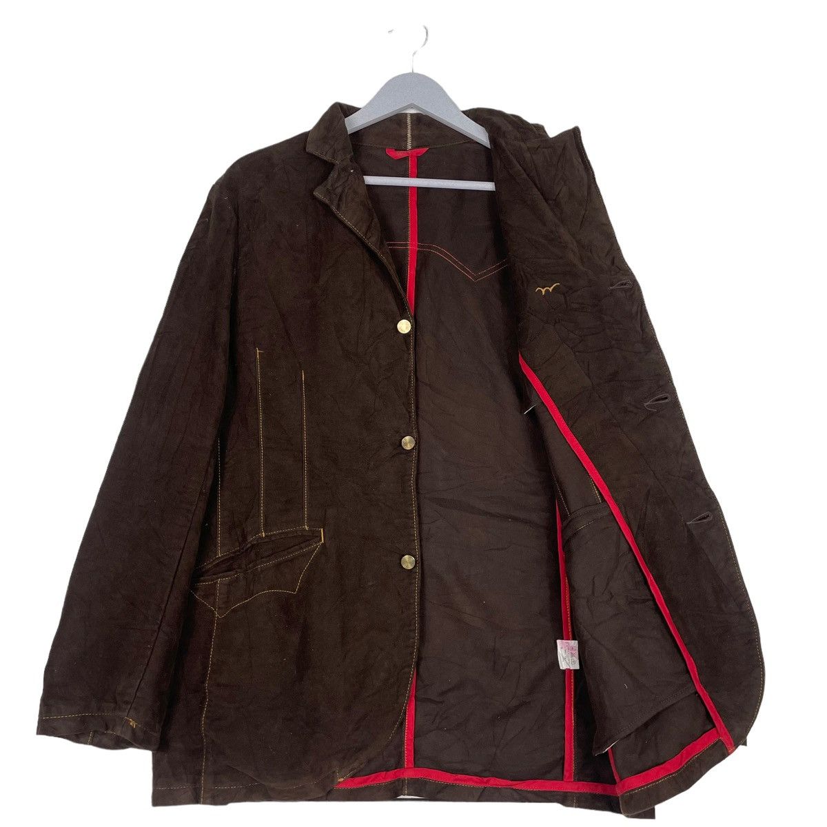 Edwin × Japanese Brand 💥EDWIN RICH BROWN CHORE BUTTON JACKET Size US L / EU 52-54 / 3 - 8 Thumbnail