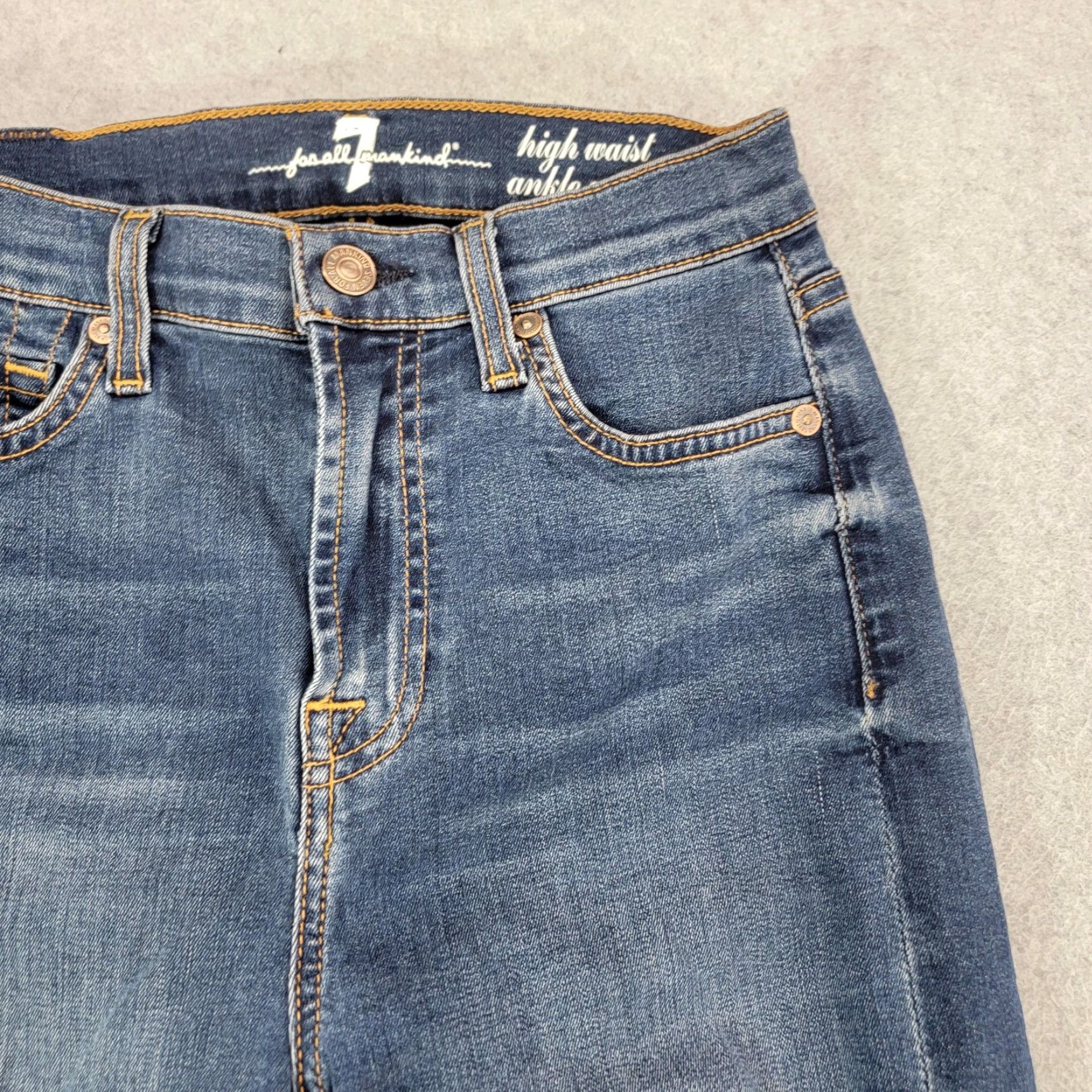 7 For All Mankind 7 For All Mankind Jeans Womens 24 Blue High Waist Ankle Gwenevere Skinny Size 42" / US 20 - 2 Thumbnail