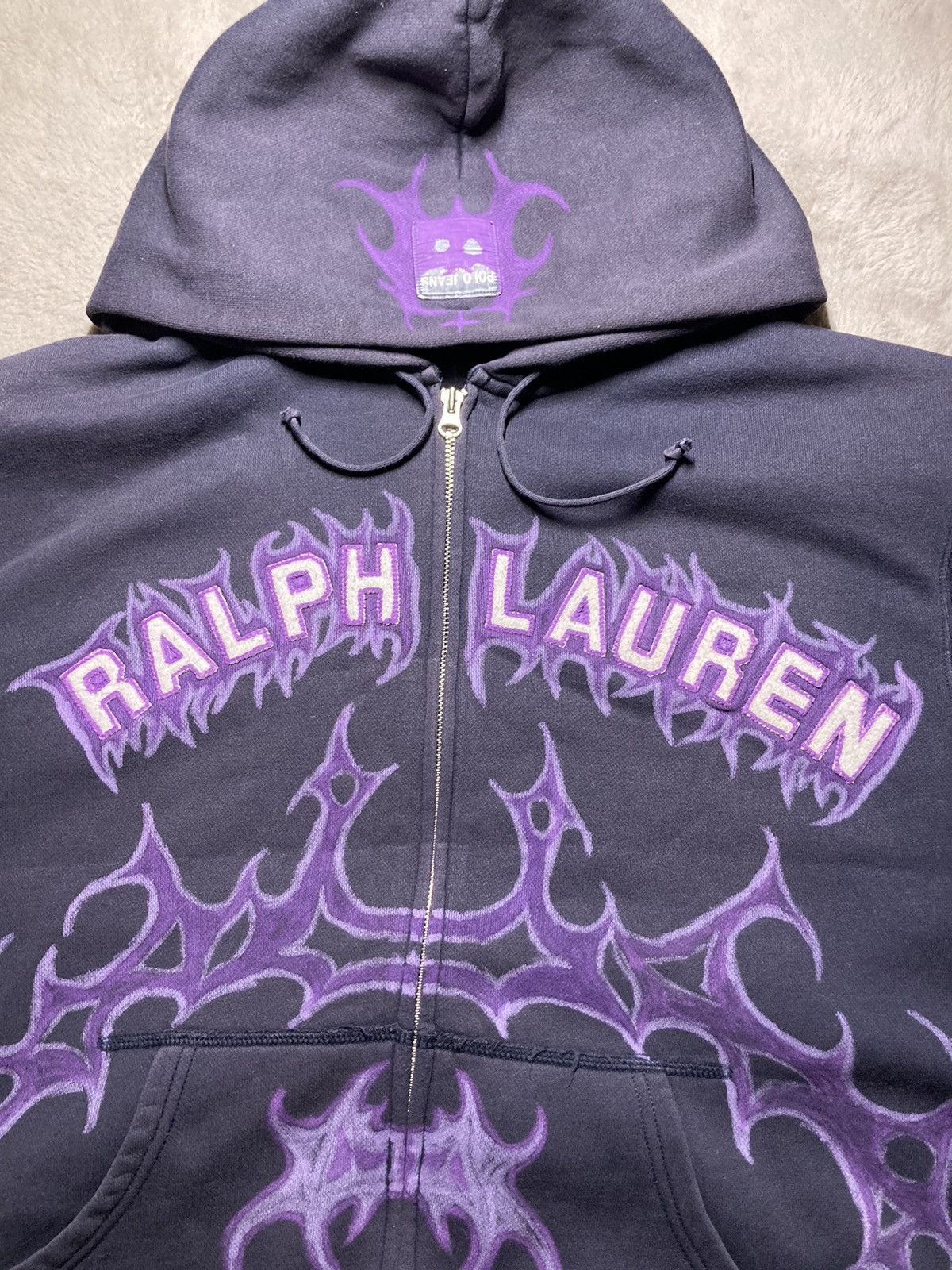 Nike ⛩️ Ralph Lauren Polo Custom Hoodie Rare Y2K Punk Rock Cross ⛩️ Size US L / EU 52-54 / 3 - 4 Thumbnail