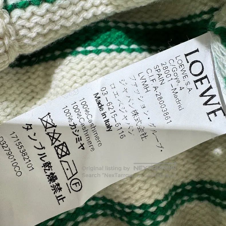 Loewe Loewe Green Striped Cashmere Cardigan Size XXS / US 00 / IT 34 - 6 Thumbnail