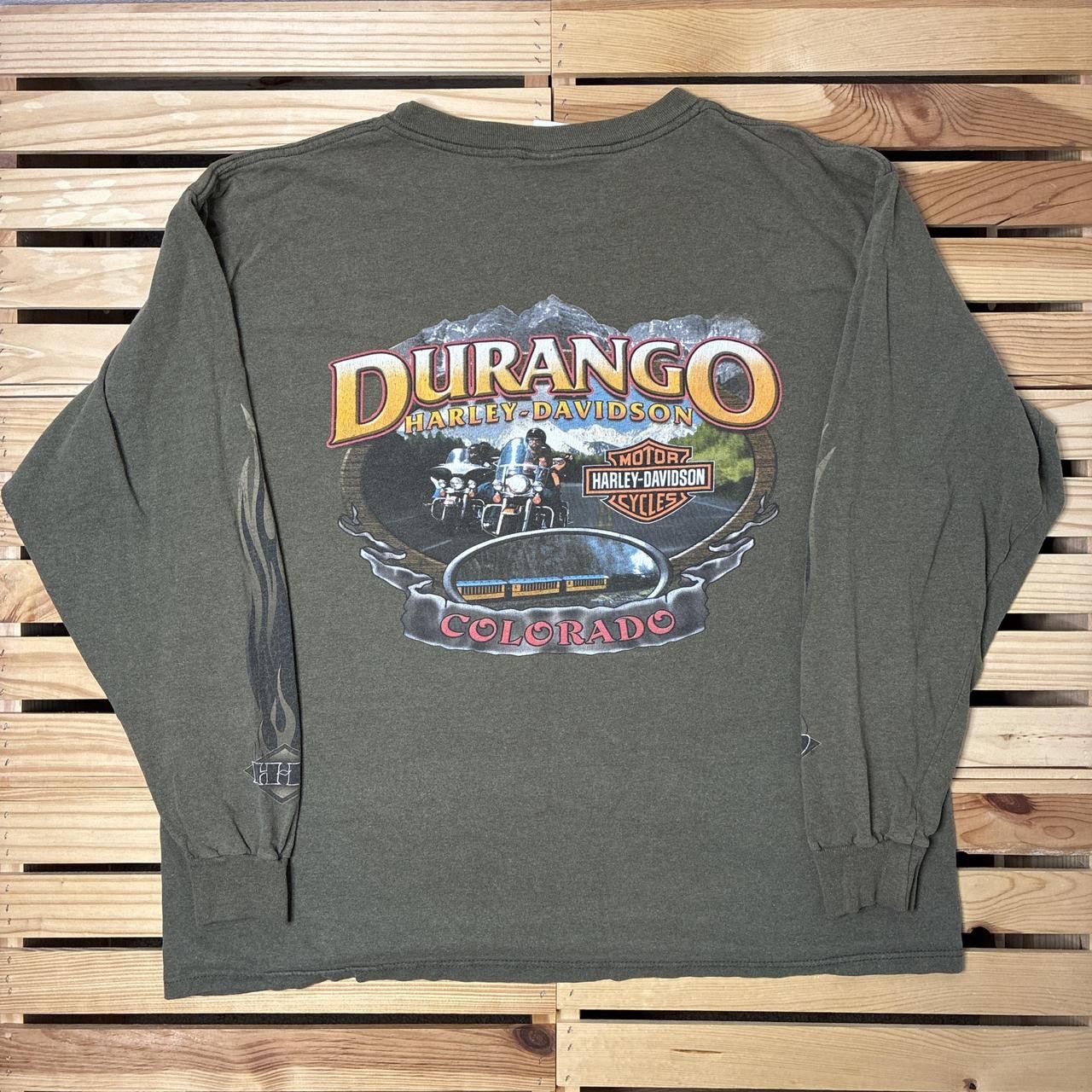 Harley Davidson Vintage Harley Davidson CO Green Biker Tee Size XL Size US XL / EU 56 / 4 - 2 Thumbnail