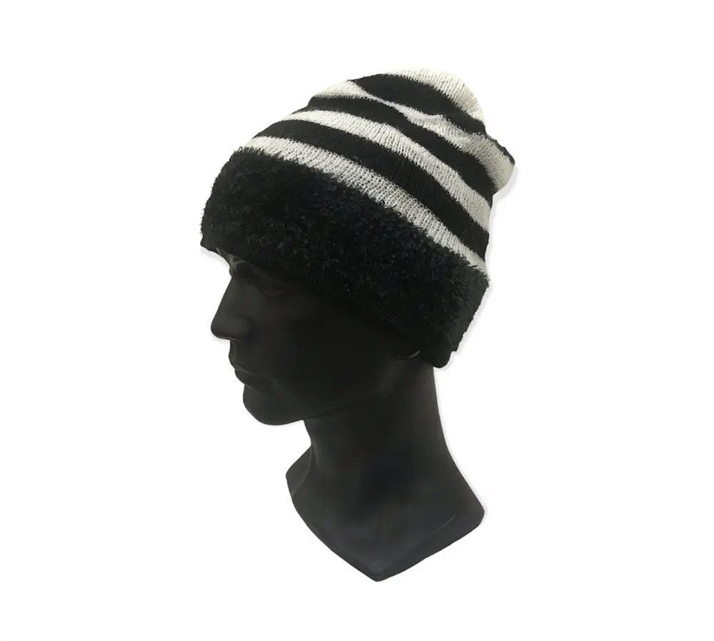 Japanese Brand × Vintage Japanese Brand Stripe Jail Beanie Hat Size ONE SIZE - 1 Thumbnail