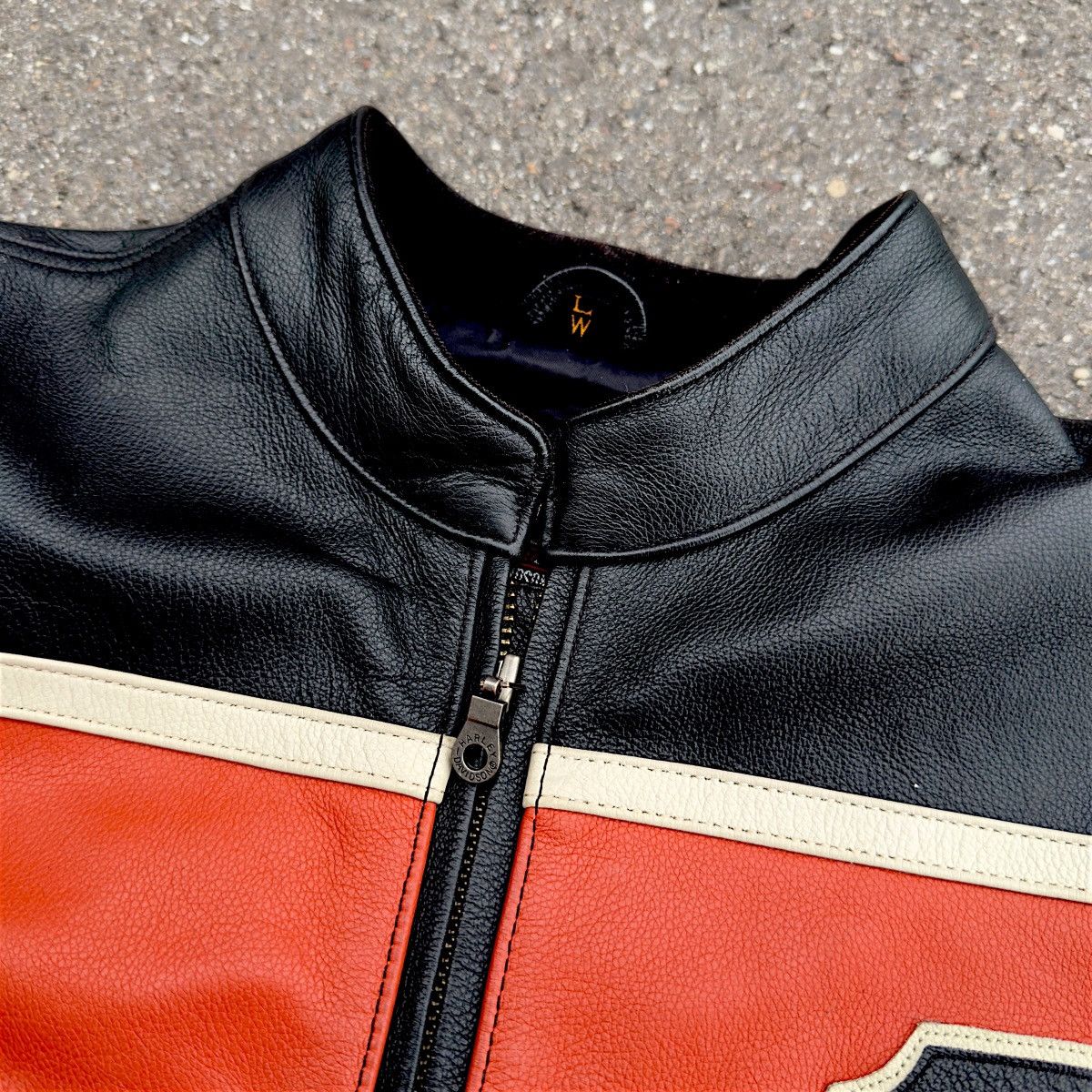 Harley Davidson Leather jacket Harley Davidson black orange motorcycle usa Size L / US 10 / IT 46 - 15 Thumbnail