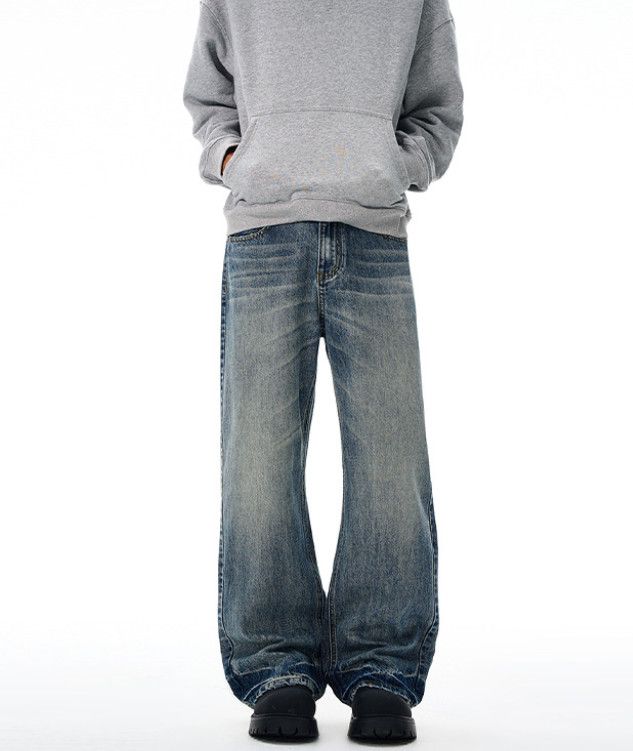Japanese Brand American-style whisker tie-dye loose wide-leg jeans Size US 32 / EU 48 - 2 Thumbnail