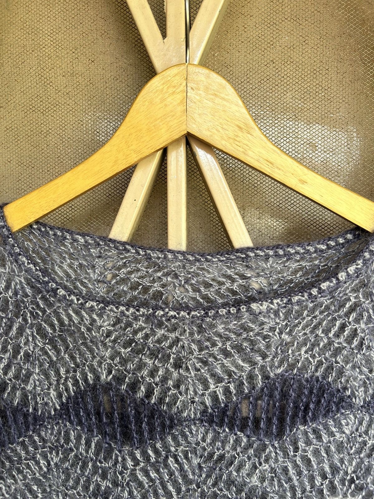 Japanese Brand JapaneseUnknow Fluzzy Open Fishnet Mohair Grunge Issey Style Size US M / EU 48-50 / 2 - 5 Thumbnail
