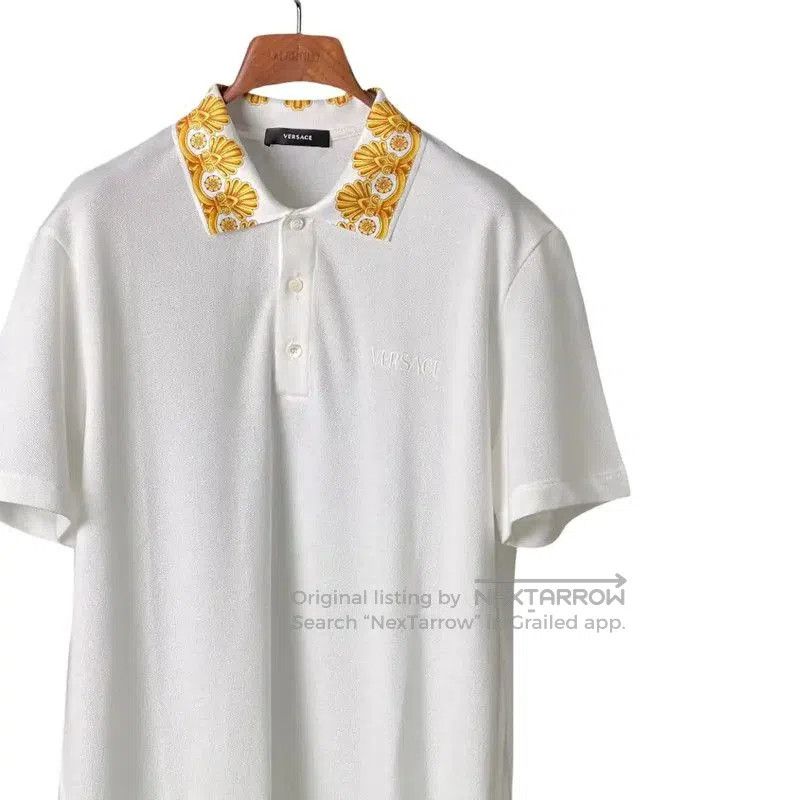 Versace Versace Men's Summer White Logo Polo Shirt . Size US M / EU 48-50 / 2 - 3 Thumbnail