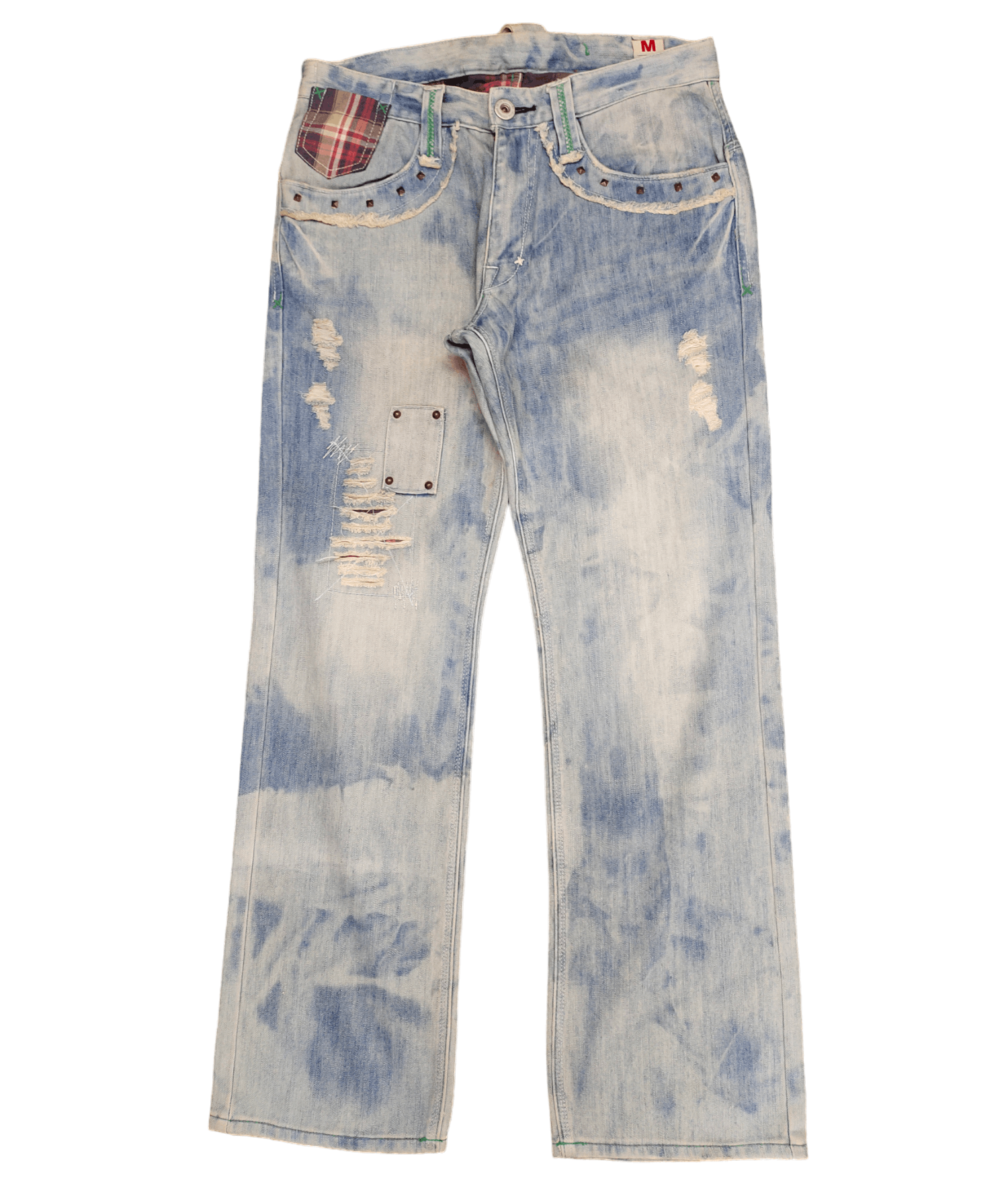 Kapital Loose Jeans Kissmark Distress Faded Patchwork Jeans Y2k Size US 32 / EU 48 - 1 Thumbnail