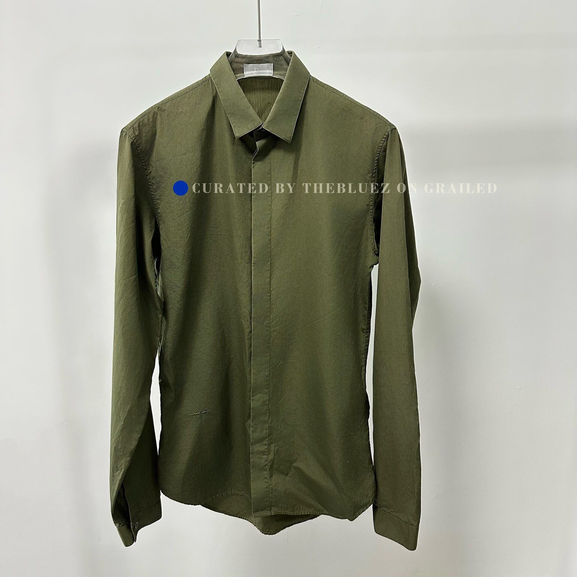 Dior Dior Military Green Embroidered Bee Shirt Size US M / EU 48-50 / 2 - 1 Thumbnail