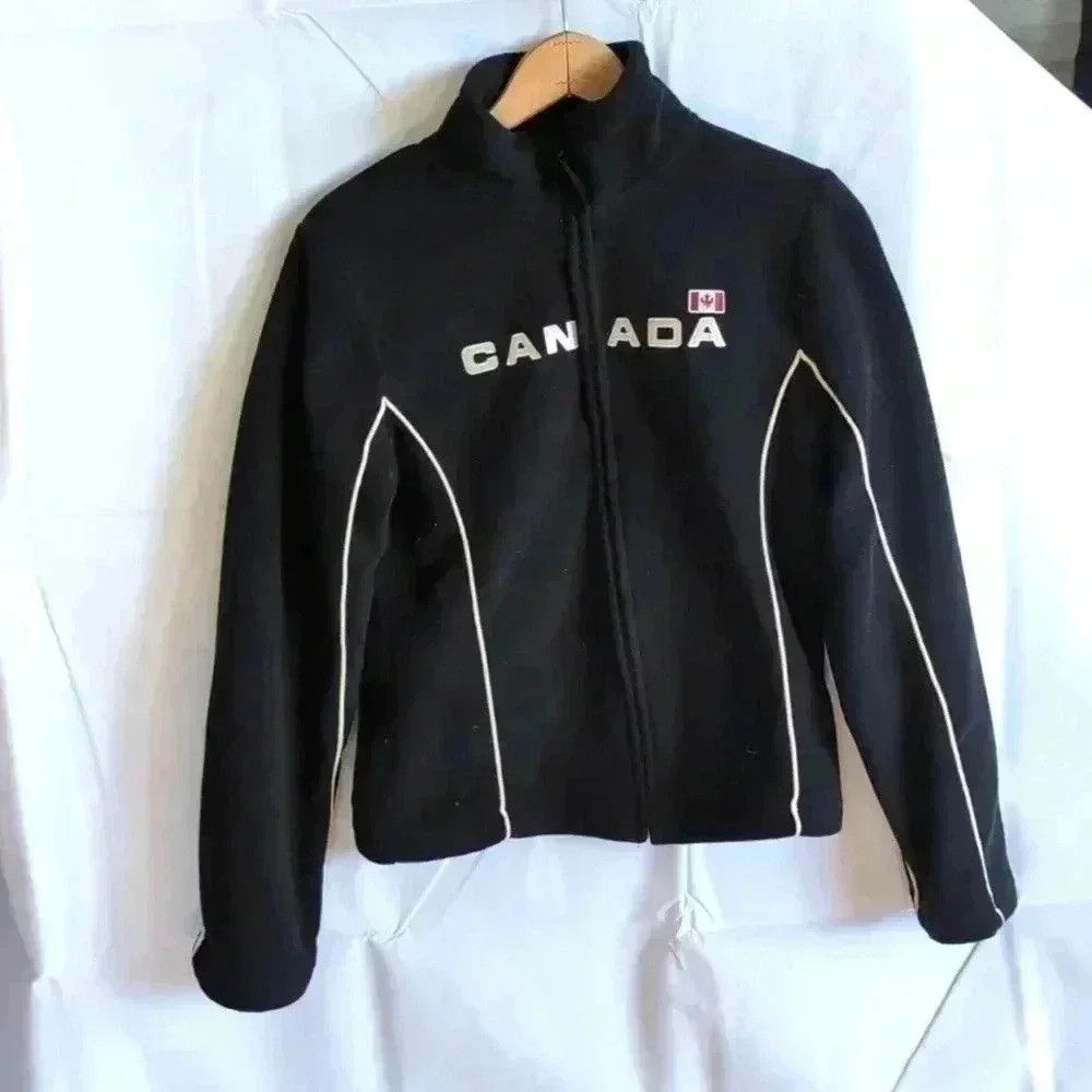 Vintage Kalson Canada black women's fleece jacket medium embroidery Size M / US 6-8 / IT 42-44 - 1 Thumbnail