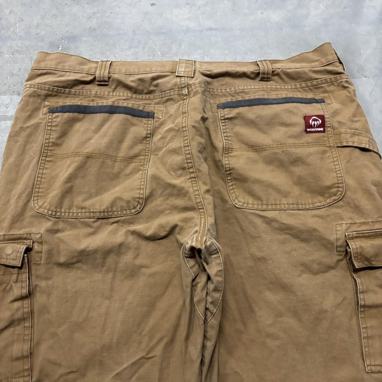 Japanese Brand × Vintage Crazy Vintage Y2K/2000s Baggy Khaki Tan Workwear Skater Style Cargo Pants! Size US 42 / EU 58 - 7 Thumbnail