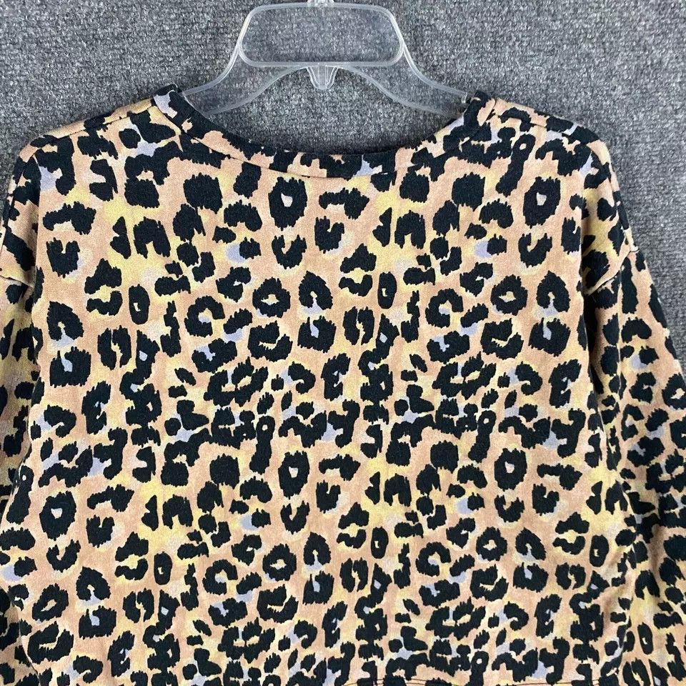 Zara Zara Sweatshirt Women's Cropped Cheetah Print Pullover L Size L / US 10 / IT 46 - 7 Thumbnail