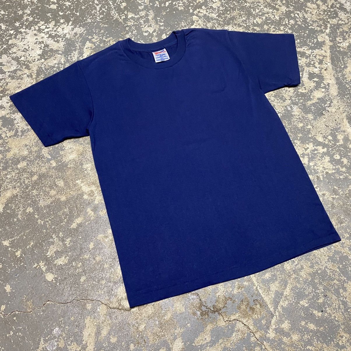 Unsound Rags × Vintage Vintage Hanes Heavyweight Navy Blank 90s Single Stitch shirt Size US M / EU 48-50 / 2 - 9 Thumbnail