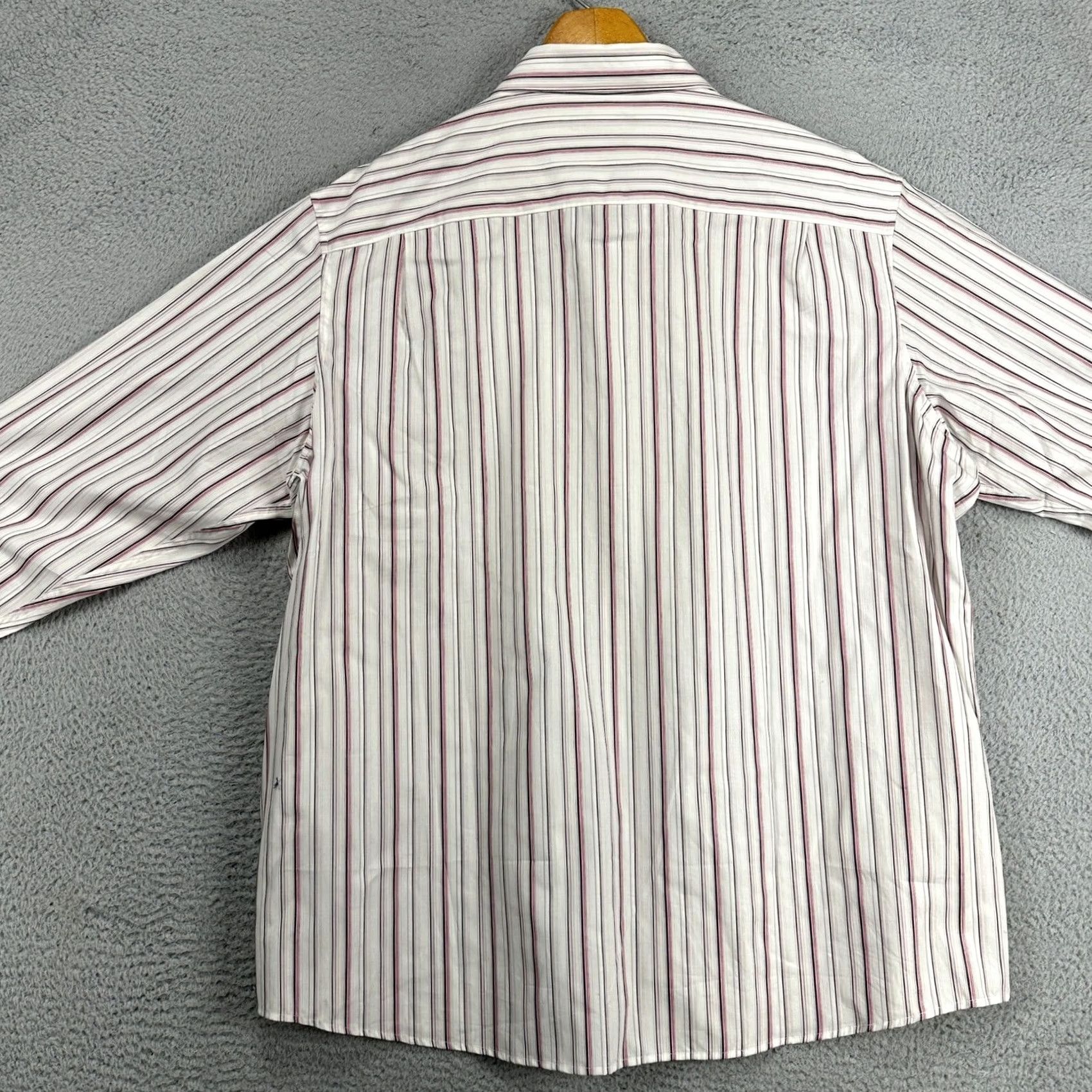 Liz Claiborne Claiborne Adult Men Button Up Shirt 2XL White Red Striped Long Sleeve Casual NEW Size US XXL / EU 58 / 5 - 4 Thumbnail