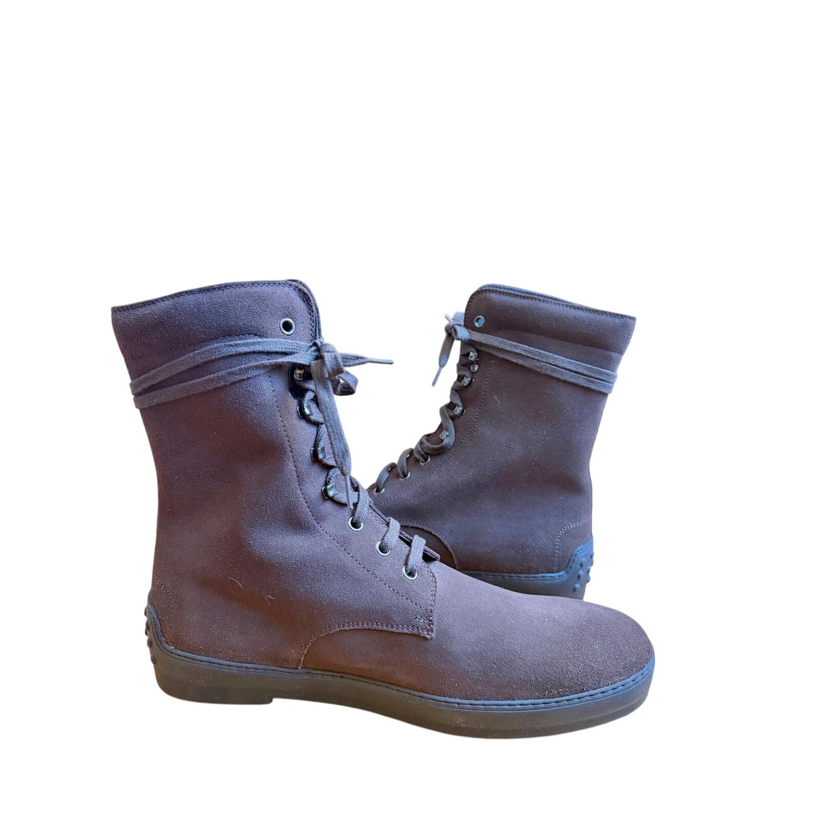 Tod's Tod's NWOT Women's Dark Brown Suede Lace-Up Ankle Boots Size US 9.5 / IT 39.5 - 3 Thumbnail