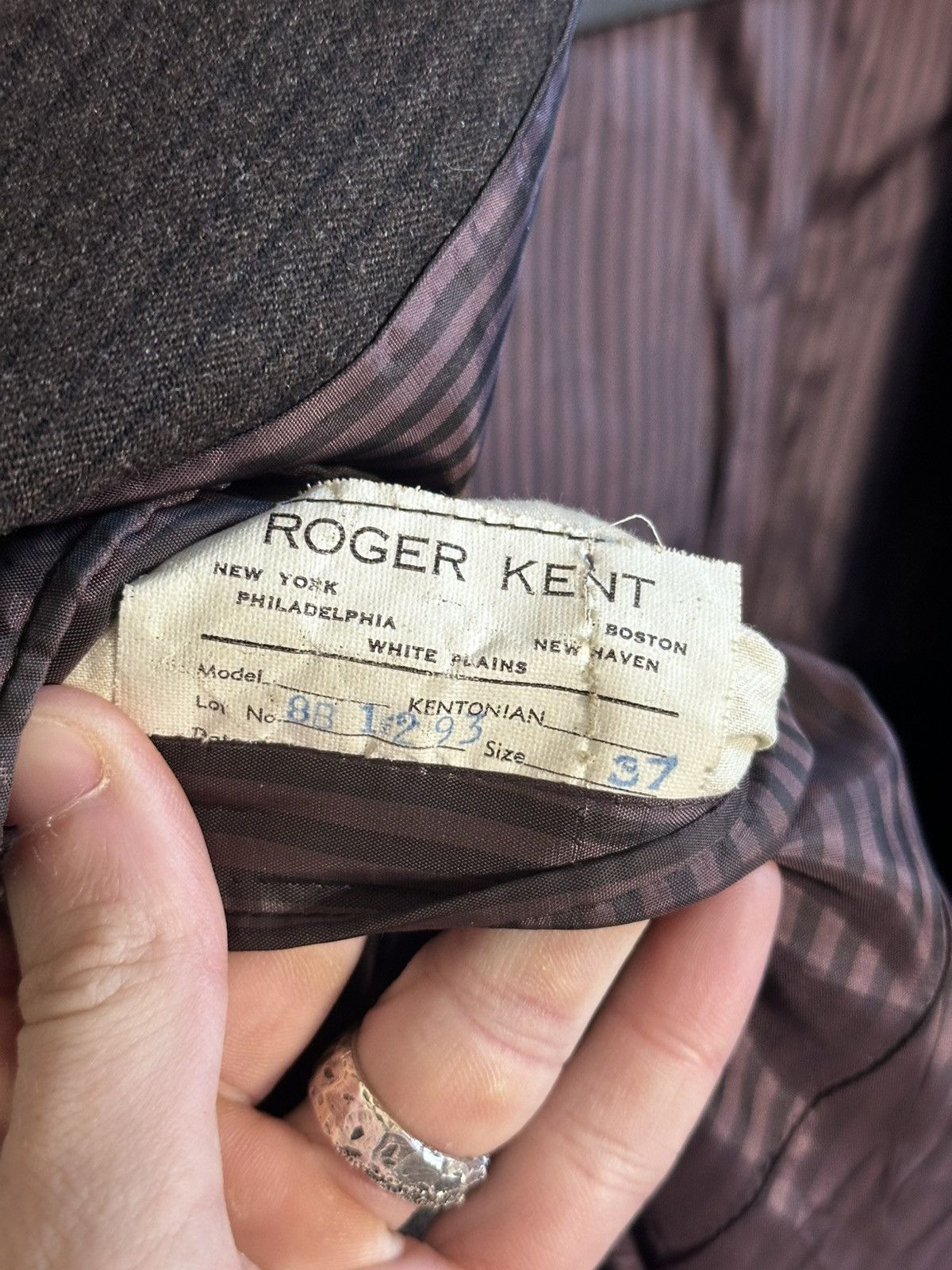 J. Press ROGER KENT rare vintage brown pinstriped MiUSA jacket Size 38R - 11 Thumbnail