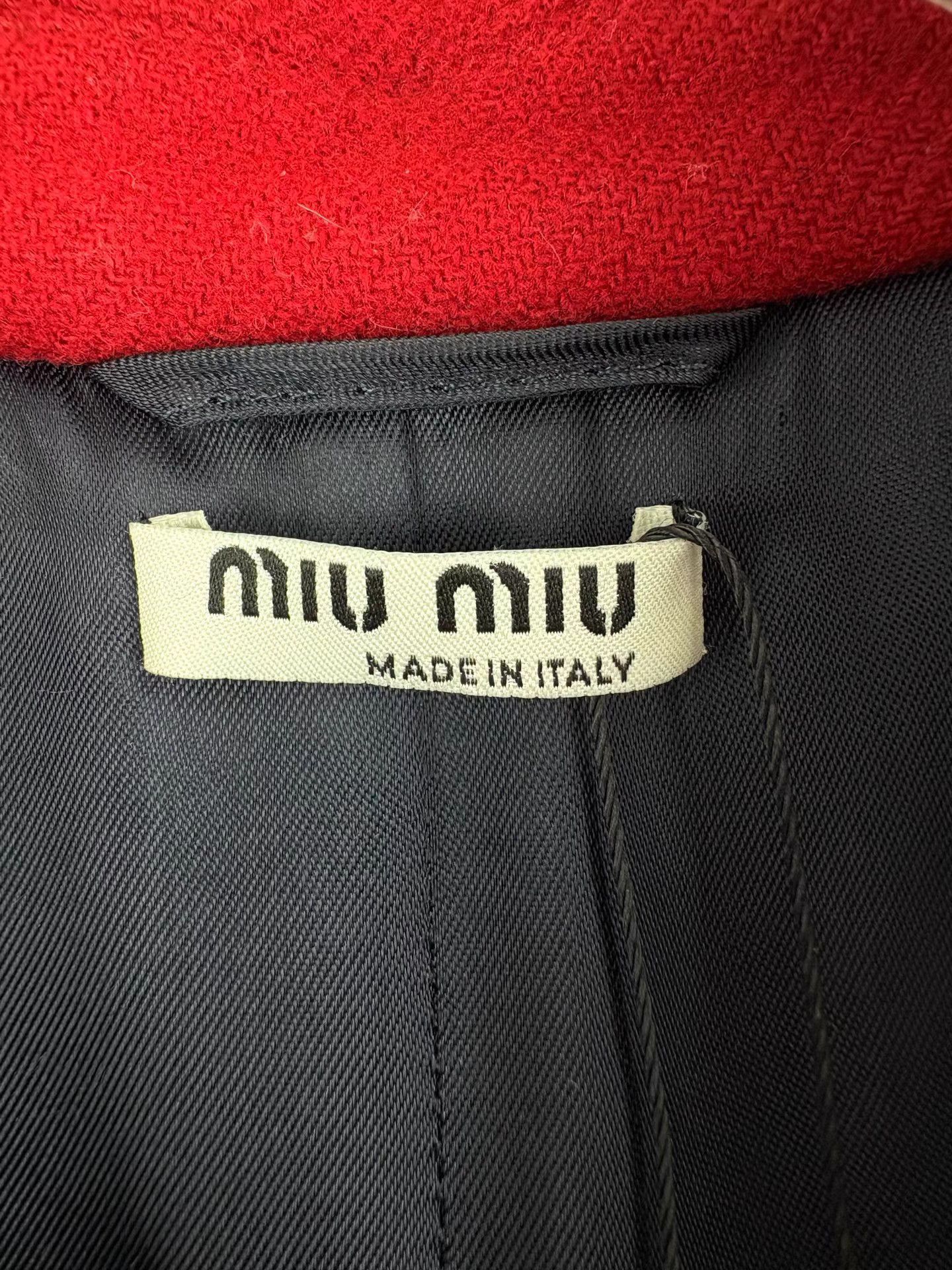 Miu Miu MIUMIU Contrast Collar Wool Coat Size US XXS / EU 40 - 3 Thumbnail