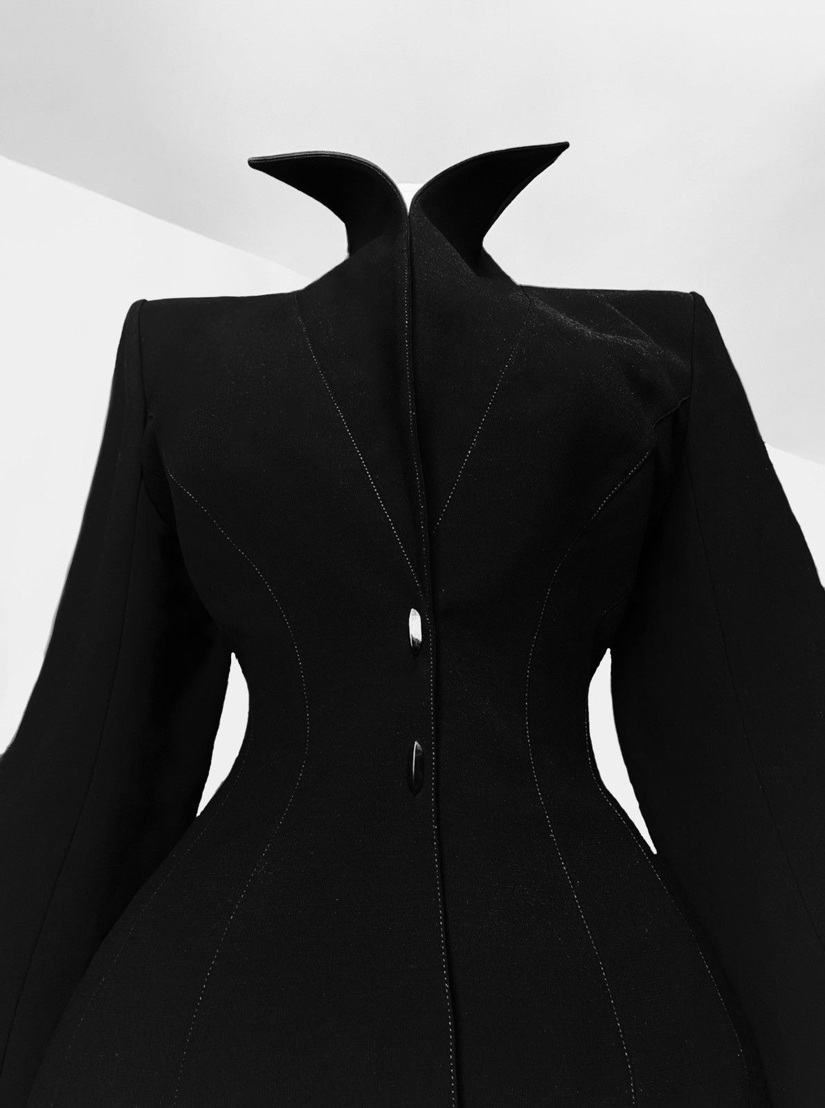 Mugler × Thierry Mugler COUTURE F/W 1988 Thierry Mugler black blazer Size M / US 6-8 / IT 42-44 - 3 Thumbnail