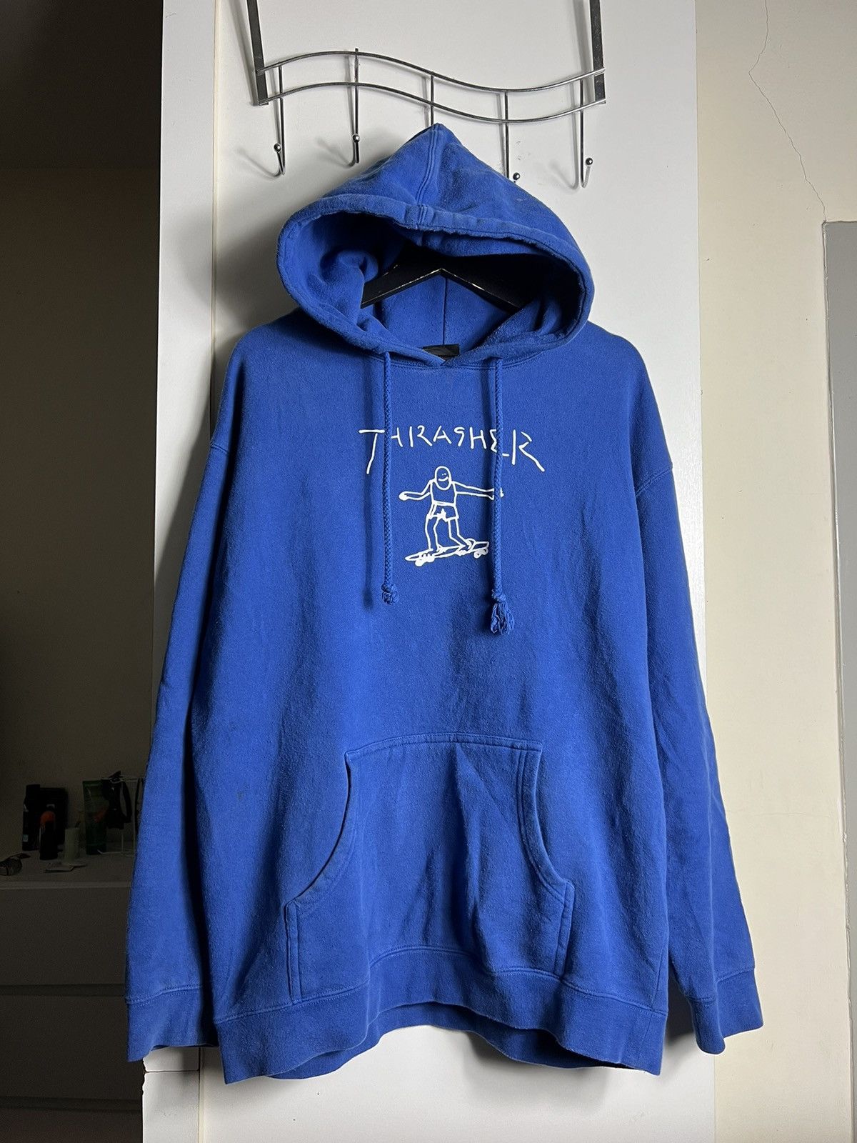 image of Thrasher Mark Gonzalez Hoodie in Blue, Men's (Size Large)