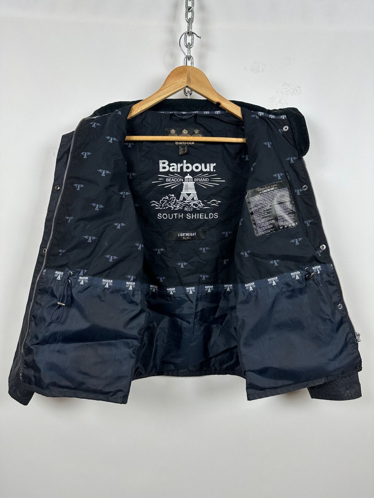 Barbour Barbour Navy Blue Waxed Dover Lightweight Jacket Size S / US 4 / IT 40 - 4 Thumbnail
