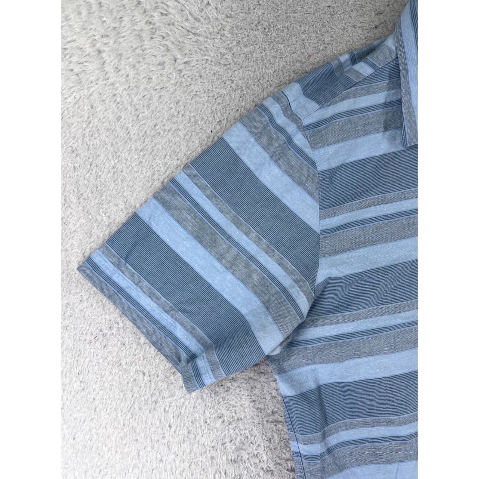 TravisMathew Travis Mathew Shirt Adult Large Blue Stripe Button Up Pocket Golf Outdoorsmen Size US L / EU 52-54 / 3 - 3 Thumbnail