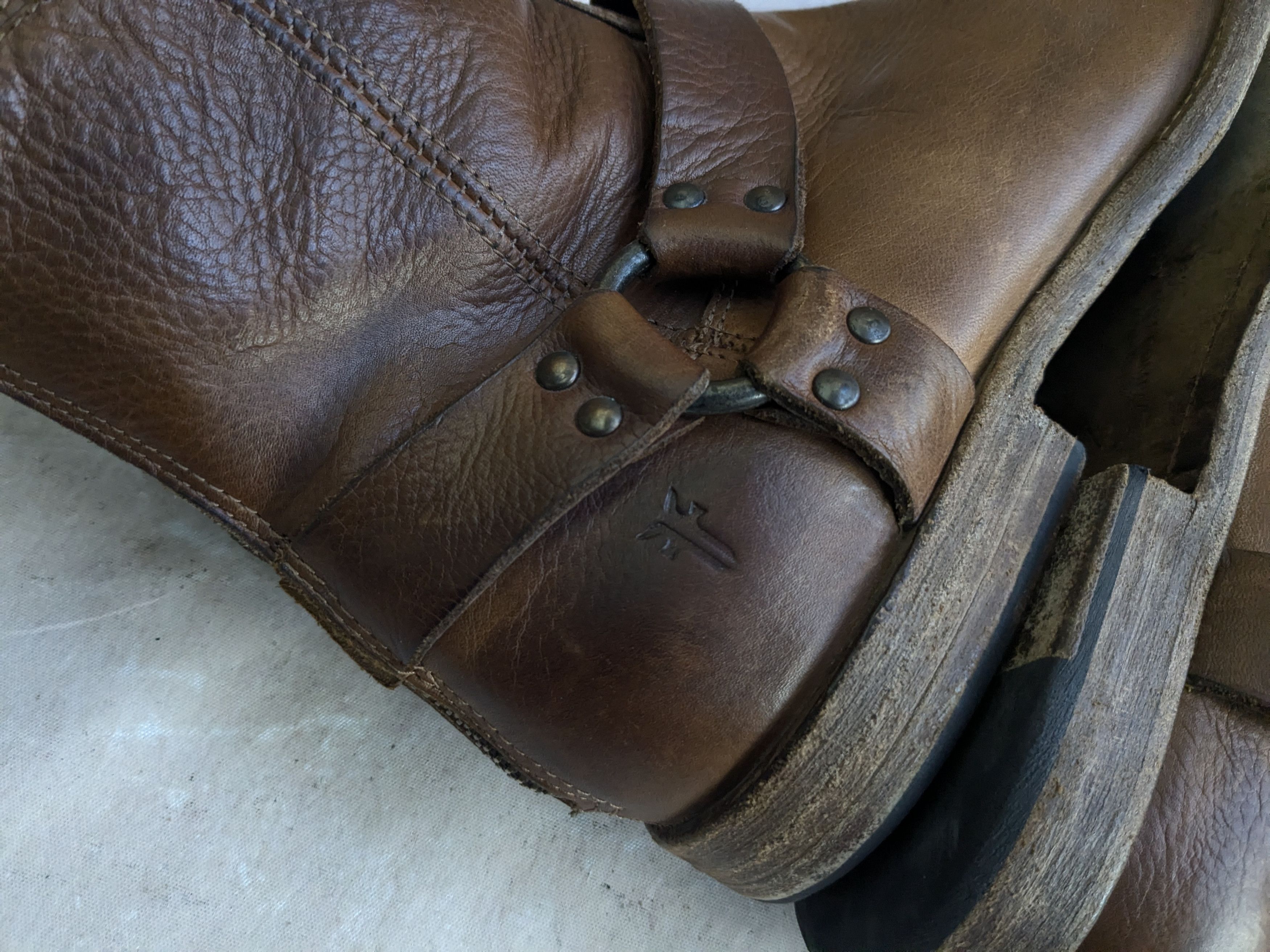 Frye Frye Harness Boots Brown Leather 9 D Leather Buckle Size US 9 / EU 42 - 11 Thumbnail
