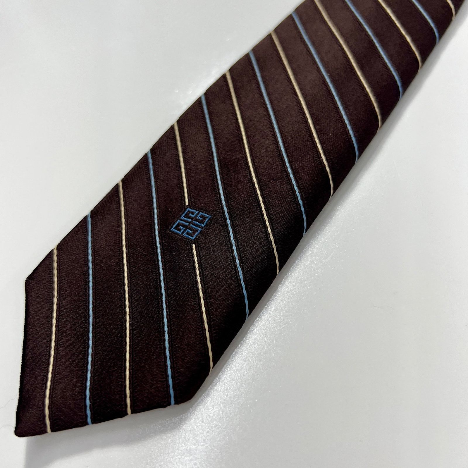 Givenchy Givenchy Gentlemen Paris Men's Tie Brown Blue White Necktie Size ONE SIZE - 6 Thumbnail