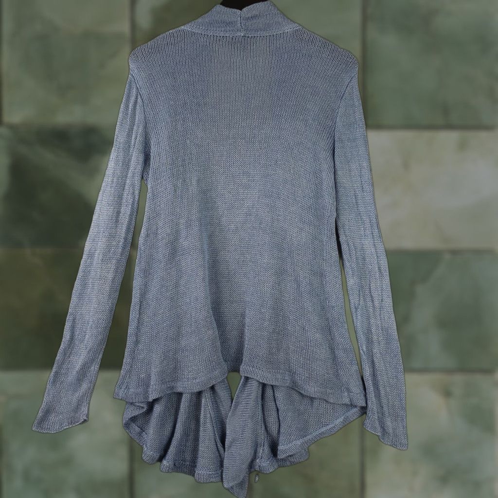 Ralph Lauren Ralph Lauren Sweater Womens Medium Blue Linen Open Front Adjustable Hem Size M / US 6-8 / IT 42-44 - 1 Thumbnail