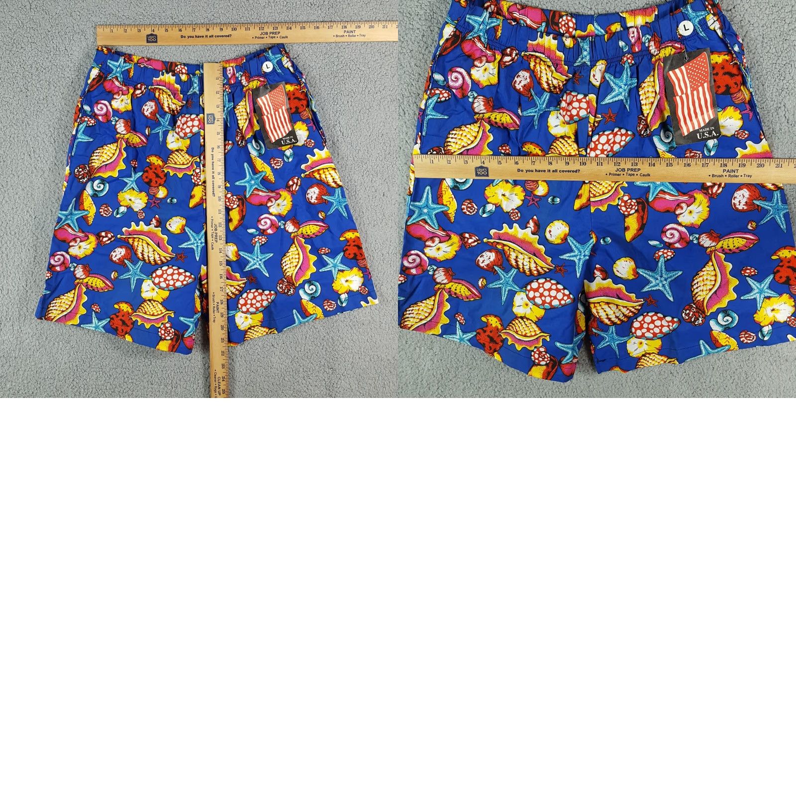 Vintage VINTAGE 80s Infinity Chic High Waist Beach Shorts Size Large Blue Relaxed AOP Mens Size 36" / US 14 / IT 50 - 8 Thumbnail