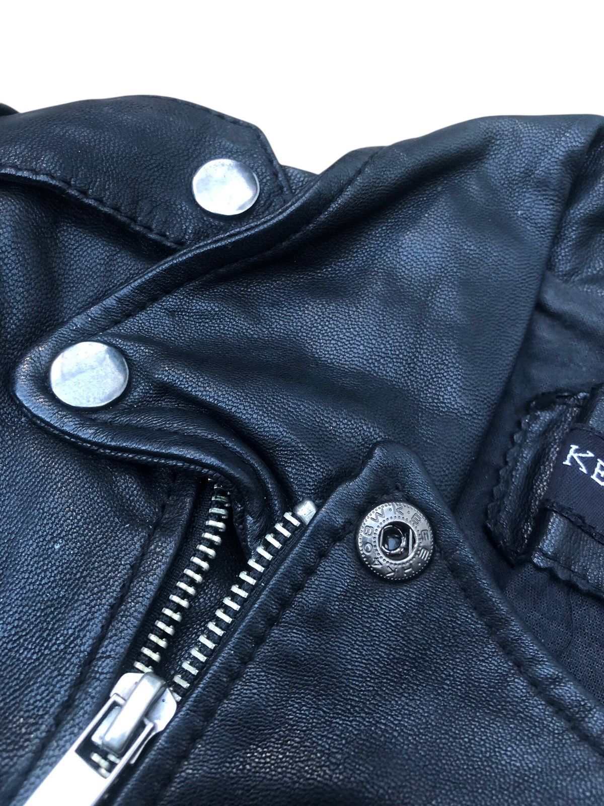 Kenneth Cole 🔥KENNETH COLE Biker Punk Double Collar Leather Jacket Women Size L / US 10 / IT 46 - 13 Thumbnail