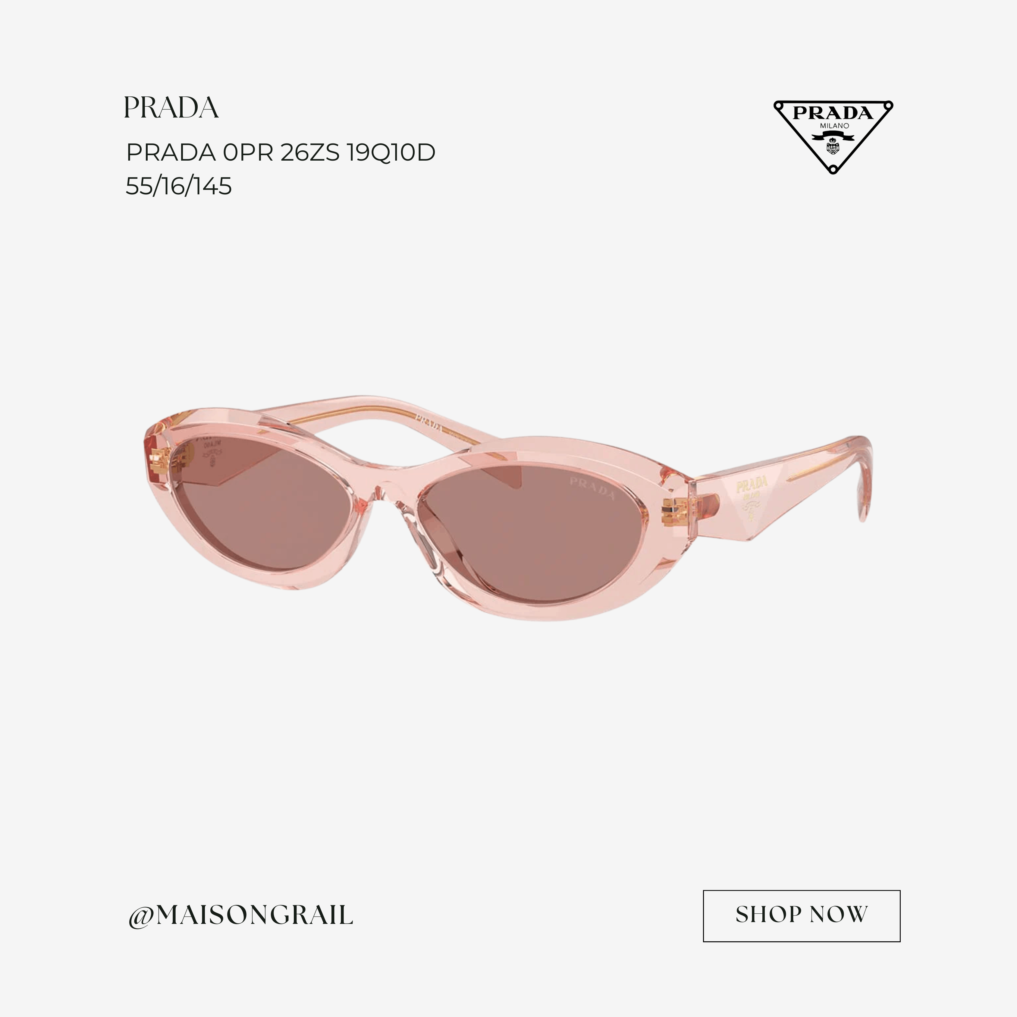 Prada PRADA 0PR 26ZS 19Q10D SUNGLASSES Size ONE SIZE - 1 Thumbnail