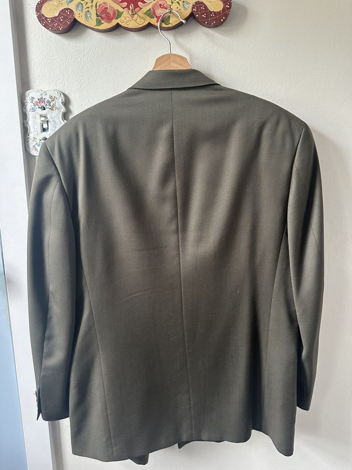 Christian Dior Monsieur Olive Double Breasted Suit Size 42R - 2 Thumbnail