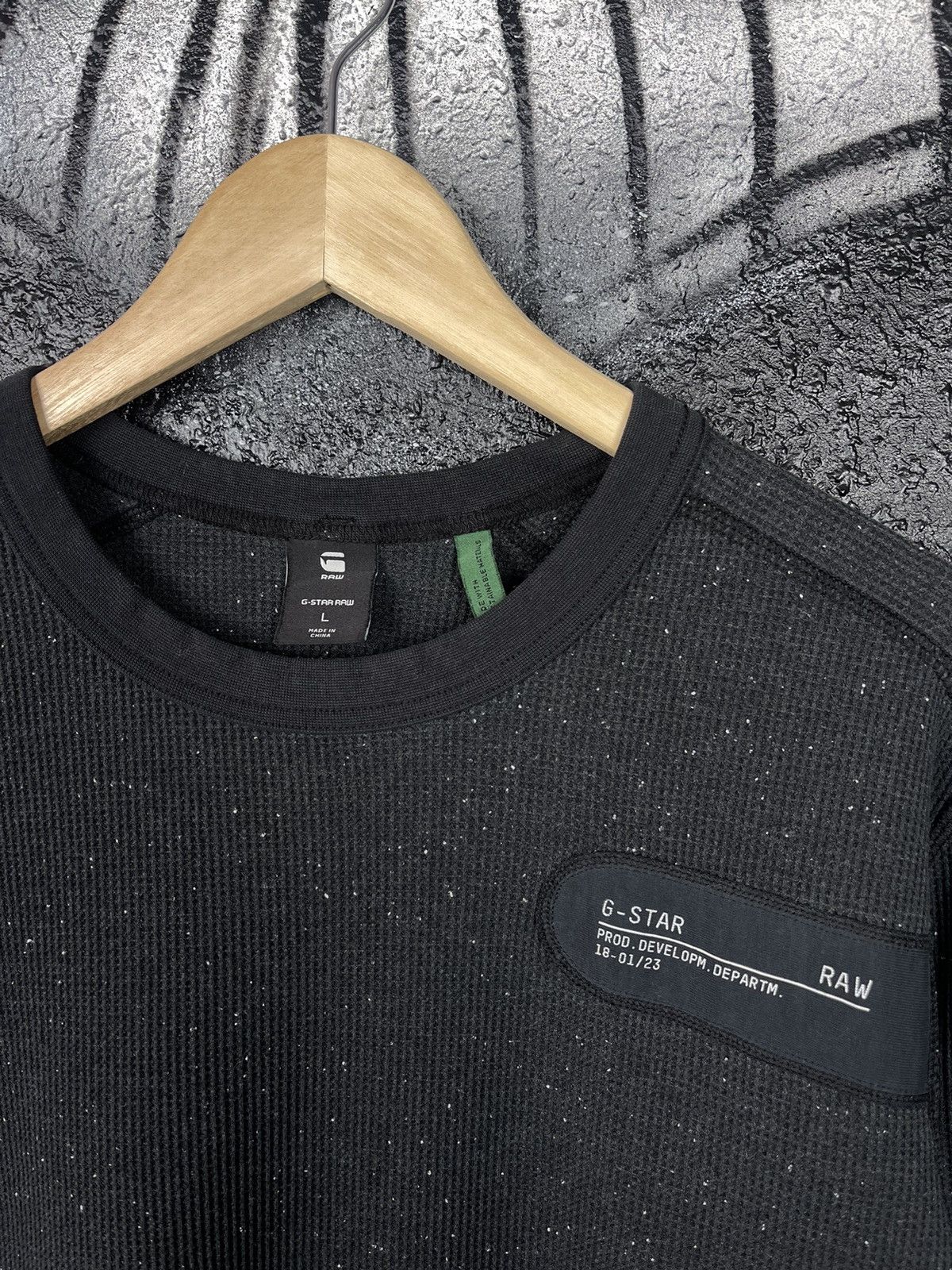 G-Star G-Star Raw HTHR Waffle Long Sleeve T-shirt Size L Size US L / EU 52-54 / 3 - 4 Thumbnail