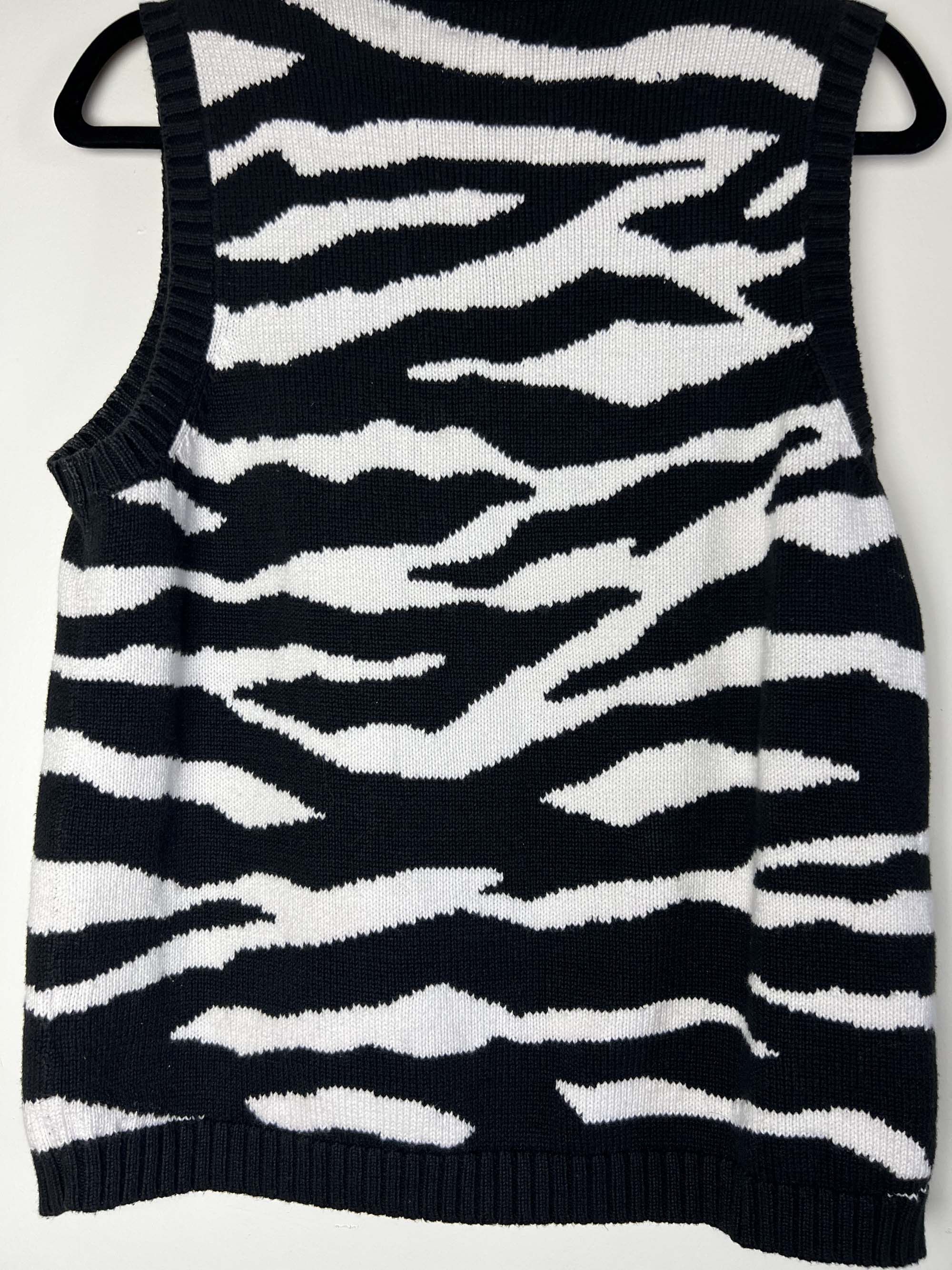 Jones New York Vintage 1990's Jones New York Sport Zebra Print Knit Vest Size M / US 6-8 / IT 42-44 - 9 Thumbnail