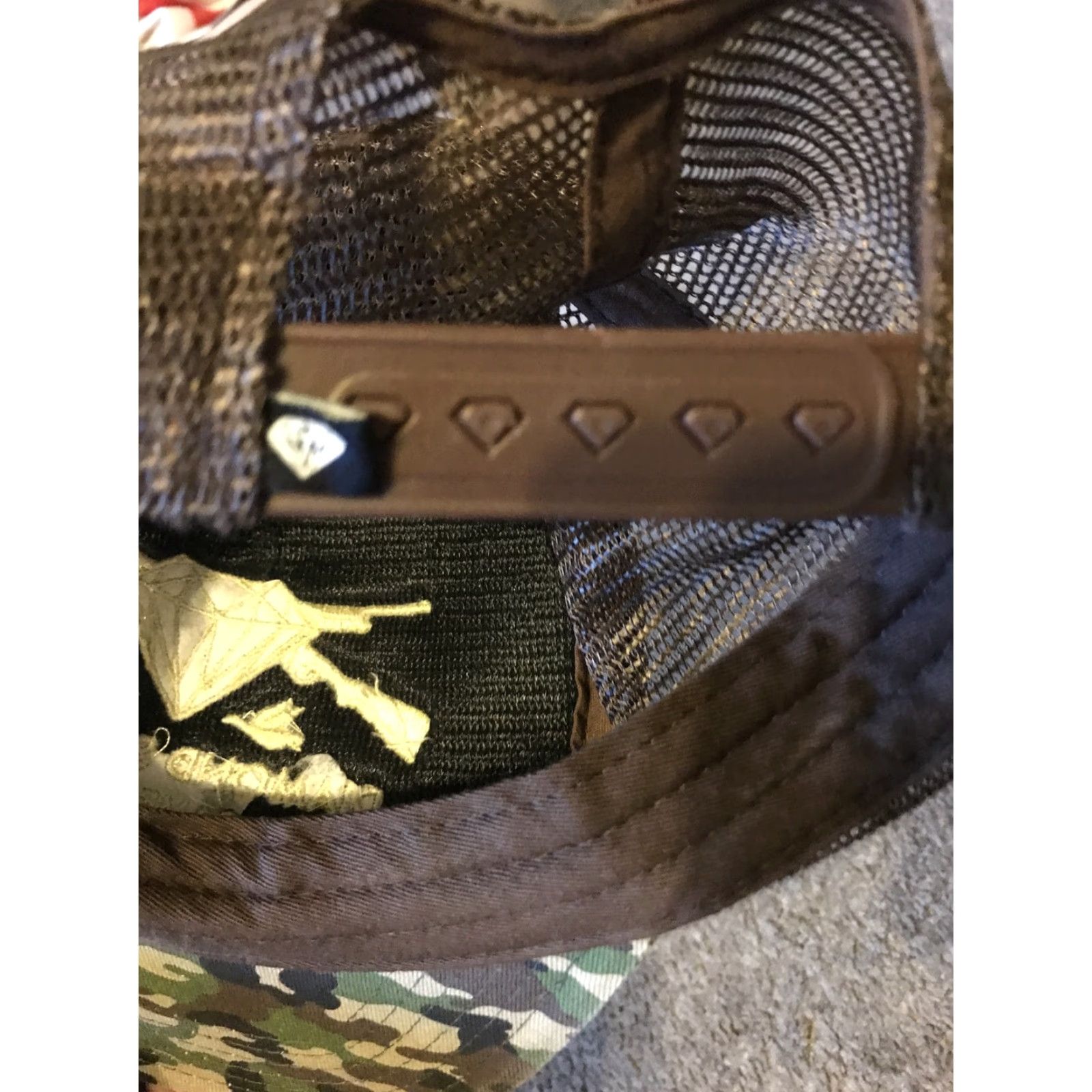 Diamond Supply Co. Diamond Supply Co Game Assn. Guns Trucker Snapback Hat Brown Camo Brown Camo Snapback Men One Size Colorful Hats Mens Size ONE SIZE - 2 Thumbnail