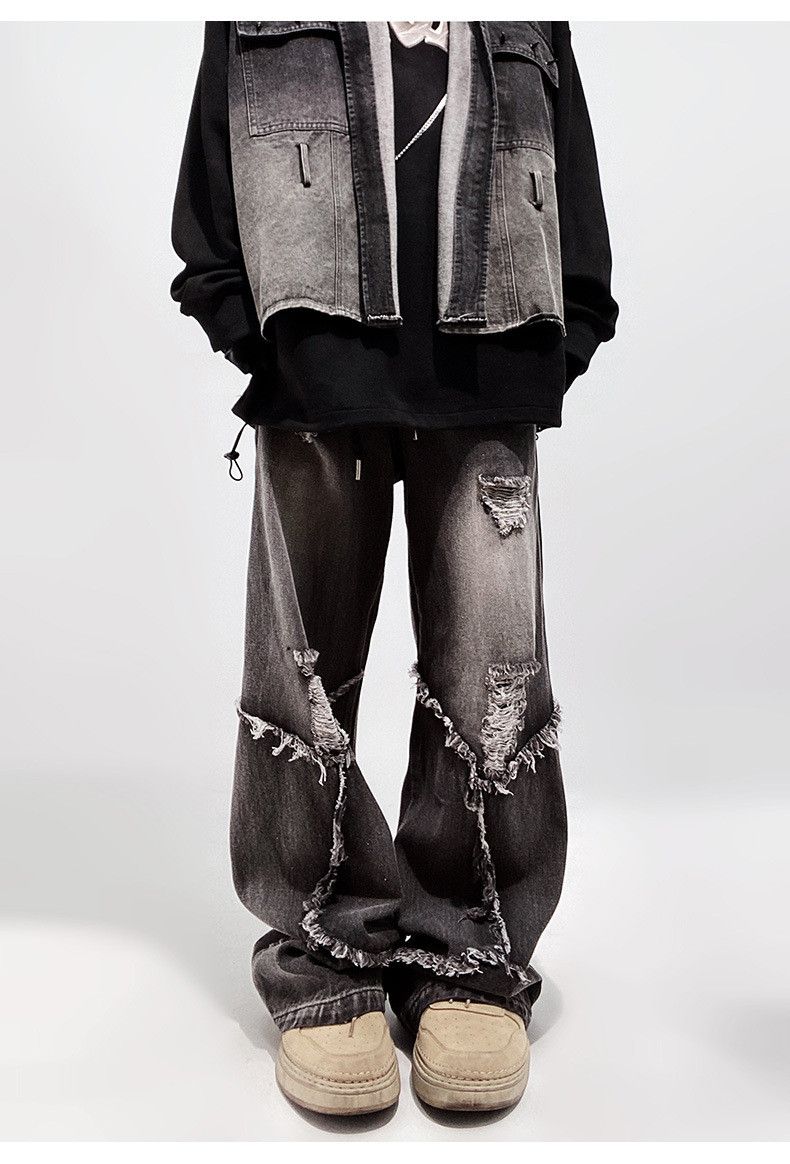 Japanese Brand American loose retro flared hip-hop ripped vintage jeans Size US 32 / EU 48 - 2 Thumbnail