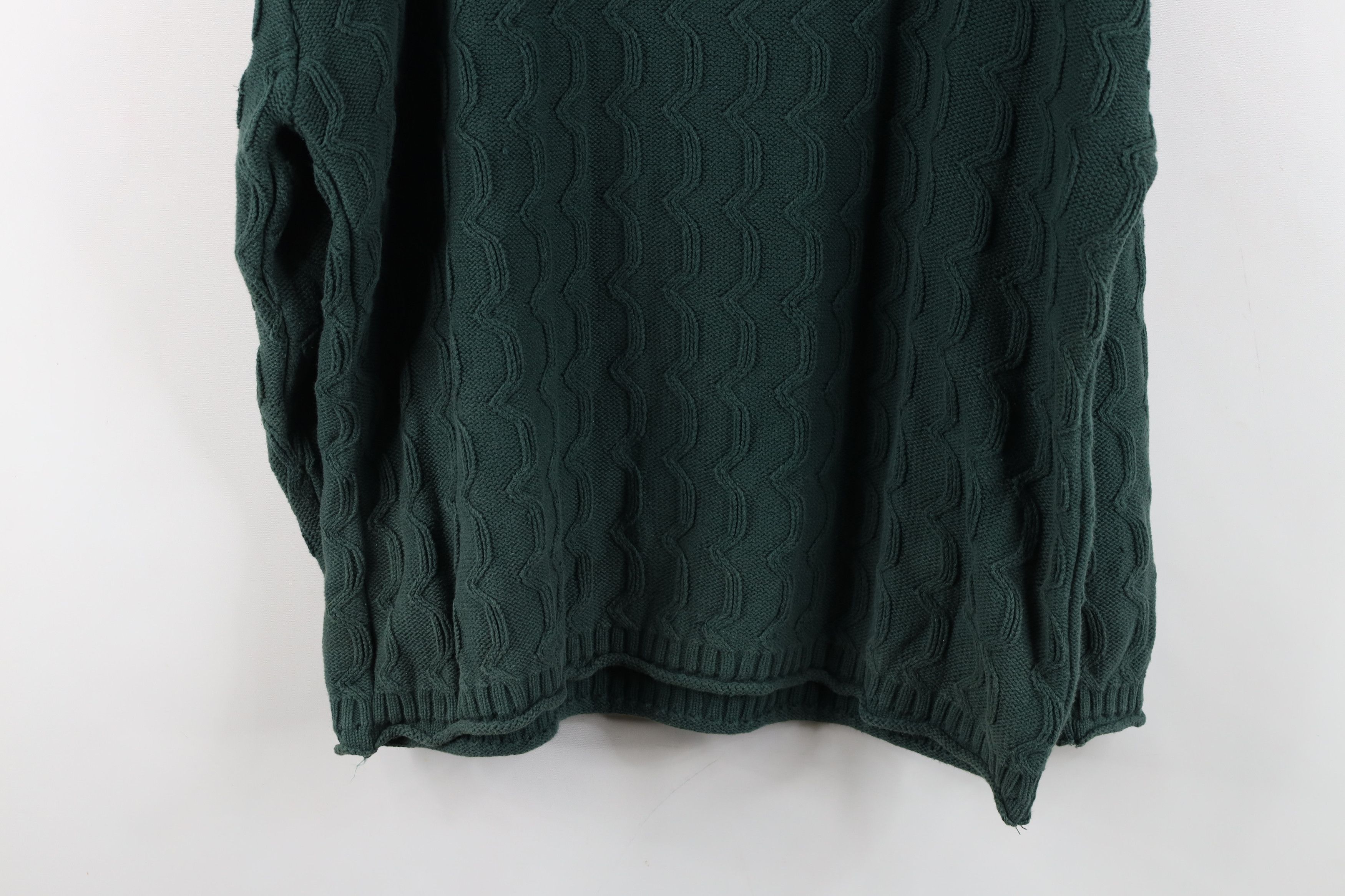 Esprit Vintage 90s Esprit Babydoll Marled Knit Sweater Green Cotton Size L / US 10 / IT 46 - 12 Thumbnail