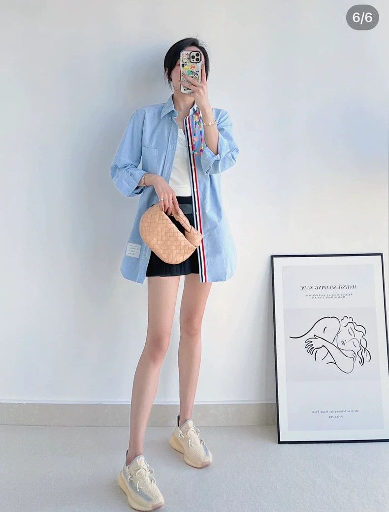Thom Browne Thom Browne Blue long-sleeved shirt Size US XS / EU 42 / 0 - 7 Thumbnail