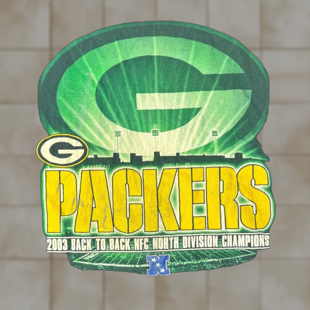 NFL NFL Green Bay Packers Shirt XL Men Long Sleeve Vintage 2003 Back To Back NFC Champion Green T-Shirt Logos Size US XL / EU 56 / 4 - 1 Thumbnail