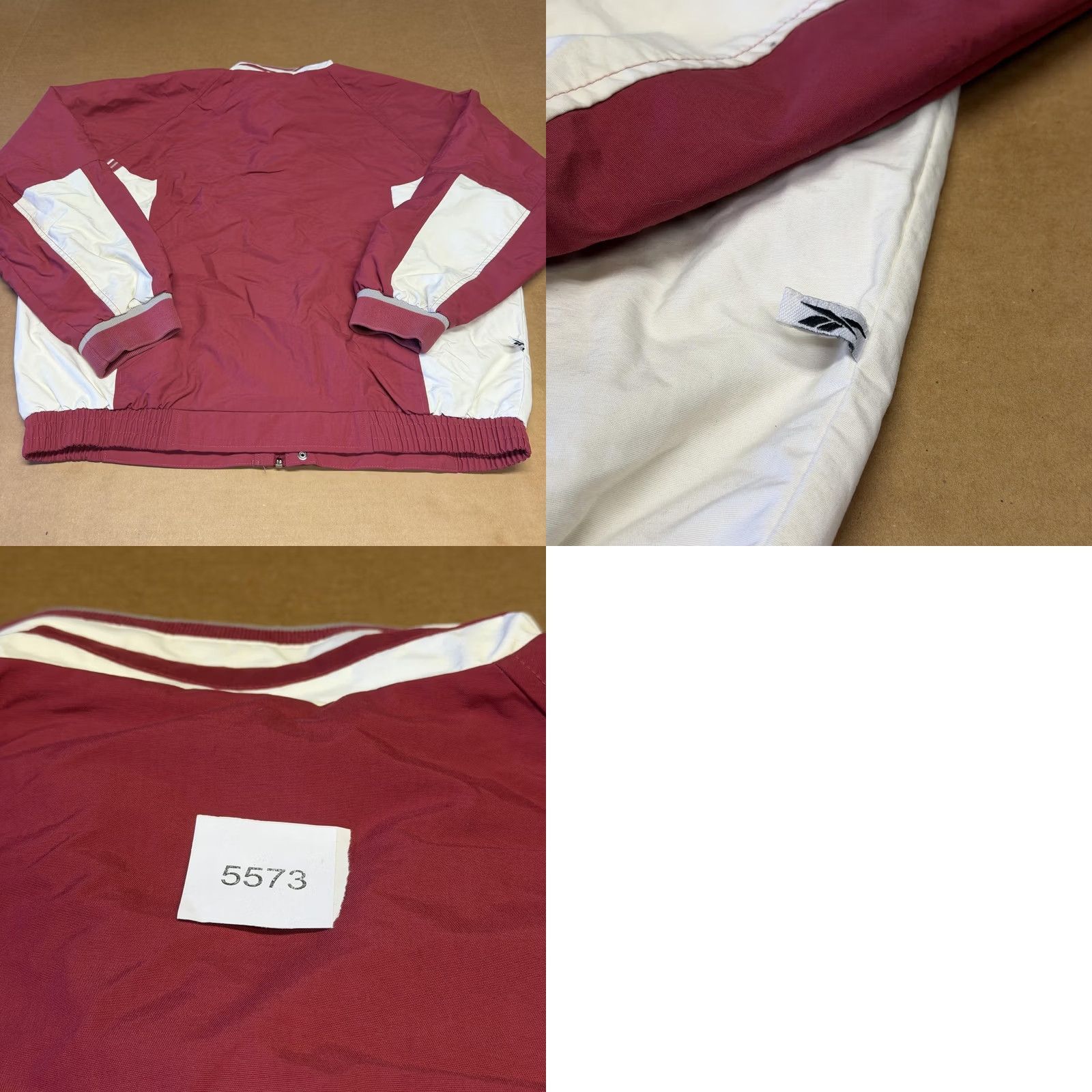 Reebok VINTAGE Reebok Jacket Mens XL Red Nylon Varsity Full Zip Windbreaker 90s Wind-Resistant Zipper Pockets Embroidered Logo Striped Rib Trim Casual Travel Size US XL / EU 56 / 4 - 10 Thumbnail
