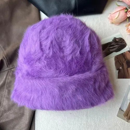 VIBE Fluffy Knitted Rabbit Fur Beanie Size ONE SIZE - 3 Thumbnail