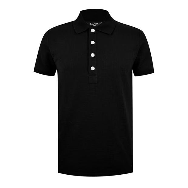 image of Balmain O1G2R1Mq0324 Polo Shirt In Noir, Men's (Size Small)