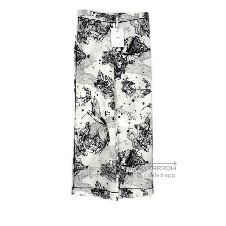 Dior Dior Black and white jungle animal mulberry silk trousers Size 24" / US 00 / IT 34 - 1 Thumbnail