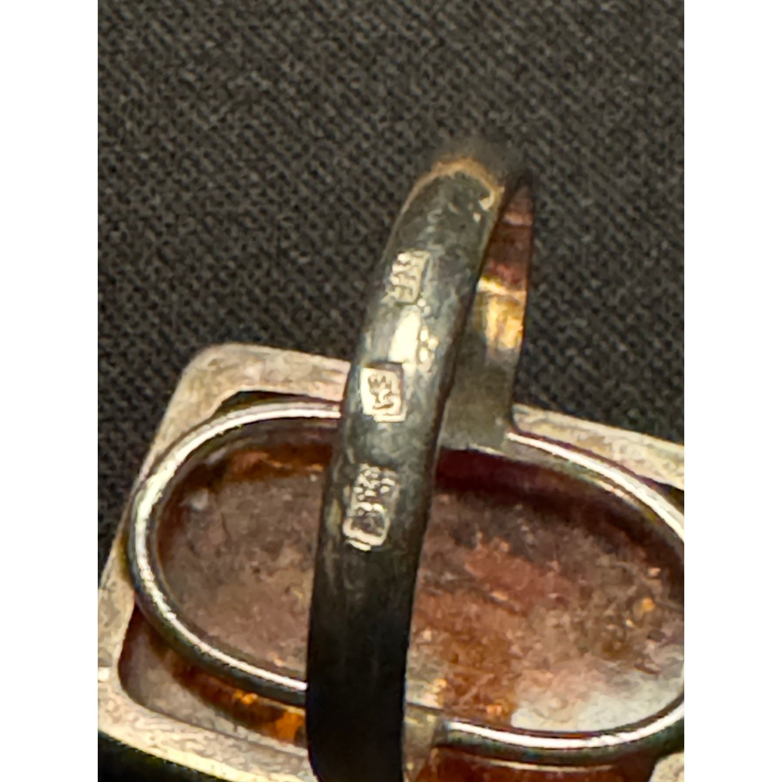 Other 925 Sterling Silver Vintage Amber Square Ring Size 9 Size ONE SIZE - 6 Thumbnail