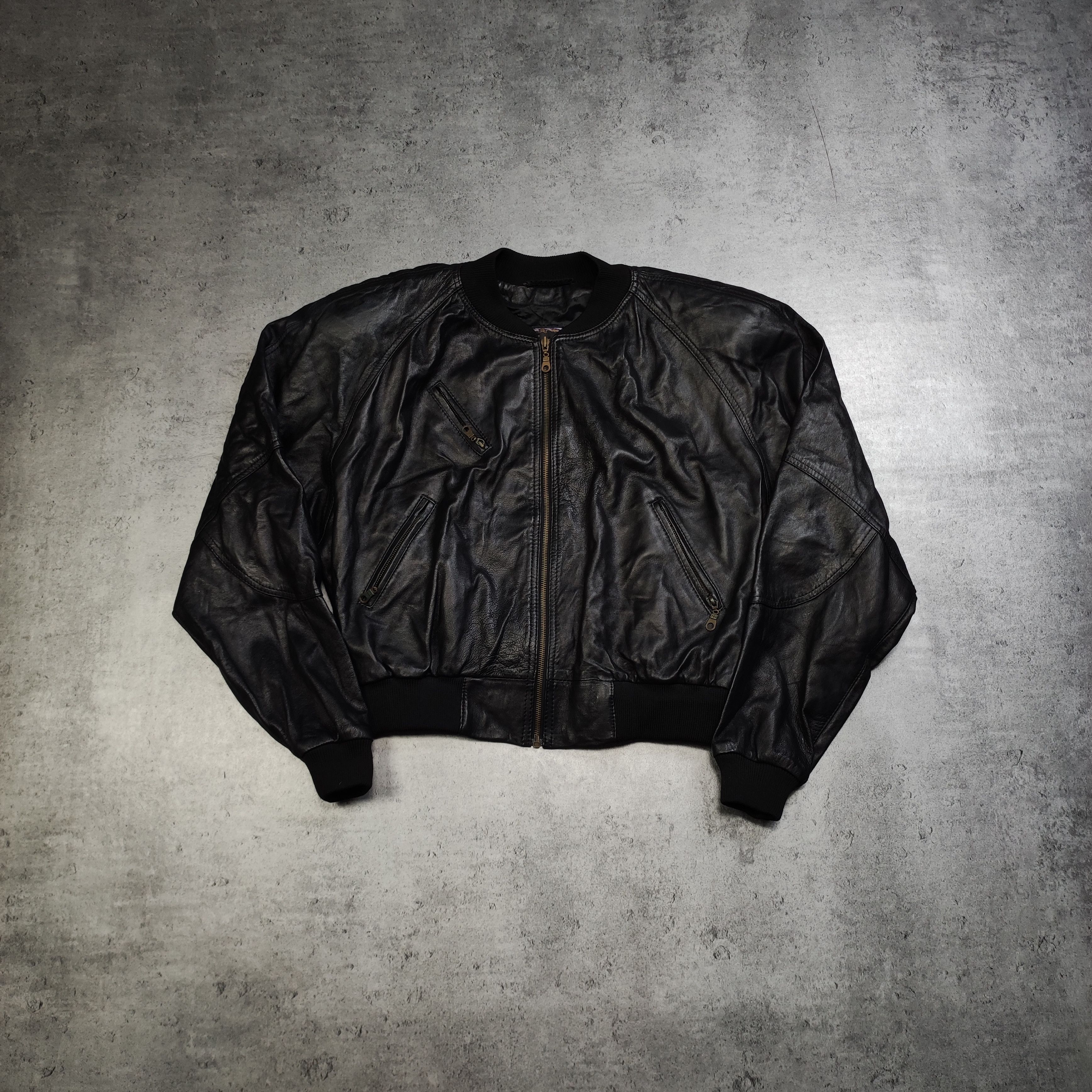 Vintage Vintage RARE 90s Eco Leather Casino Cards Bomber Jacket Size US S / EU 44-46 / 1 - 8 Thumbnail